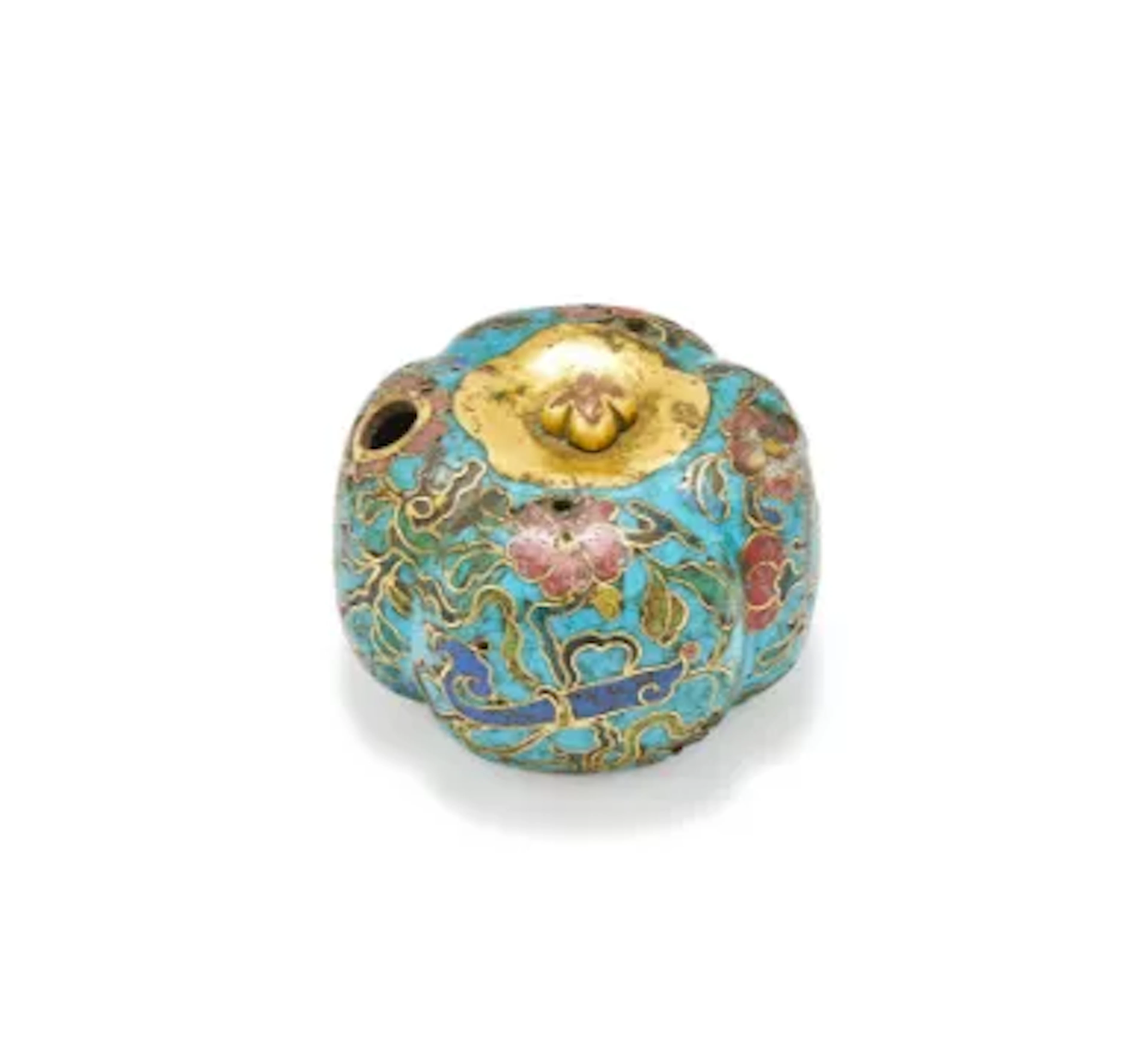 A Chinese small attractive cloisonné water dropper, 17th or 18th century