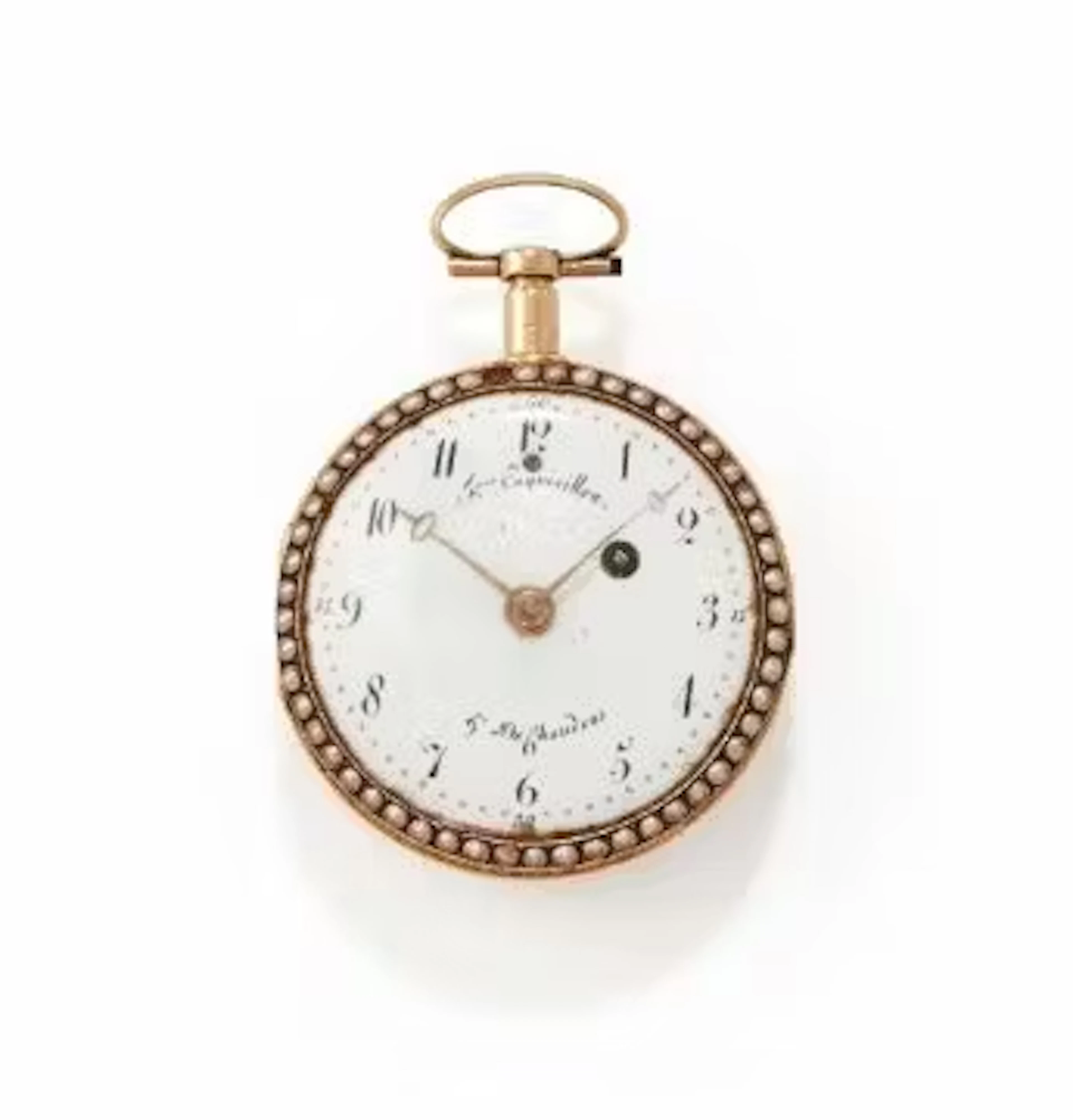 FRES. ESQUIVILLON & DELHOUDENS, A GOLD, ENAMEL AND PEARL OPEN FACE