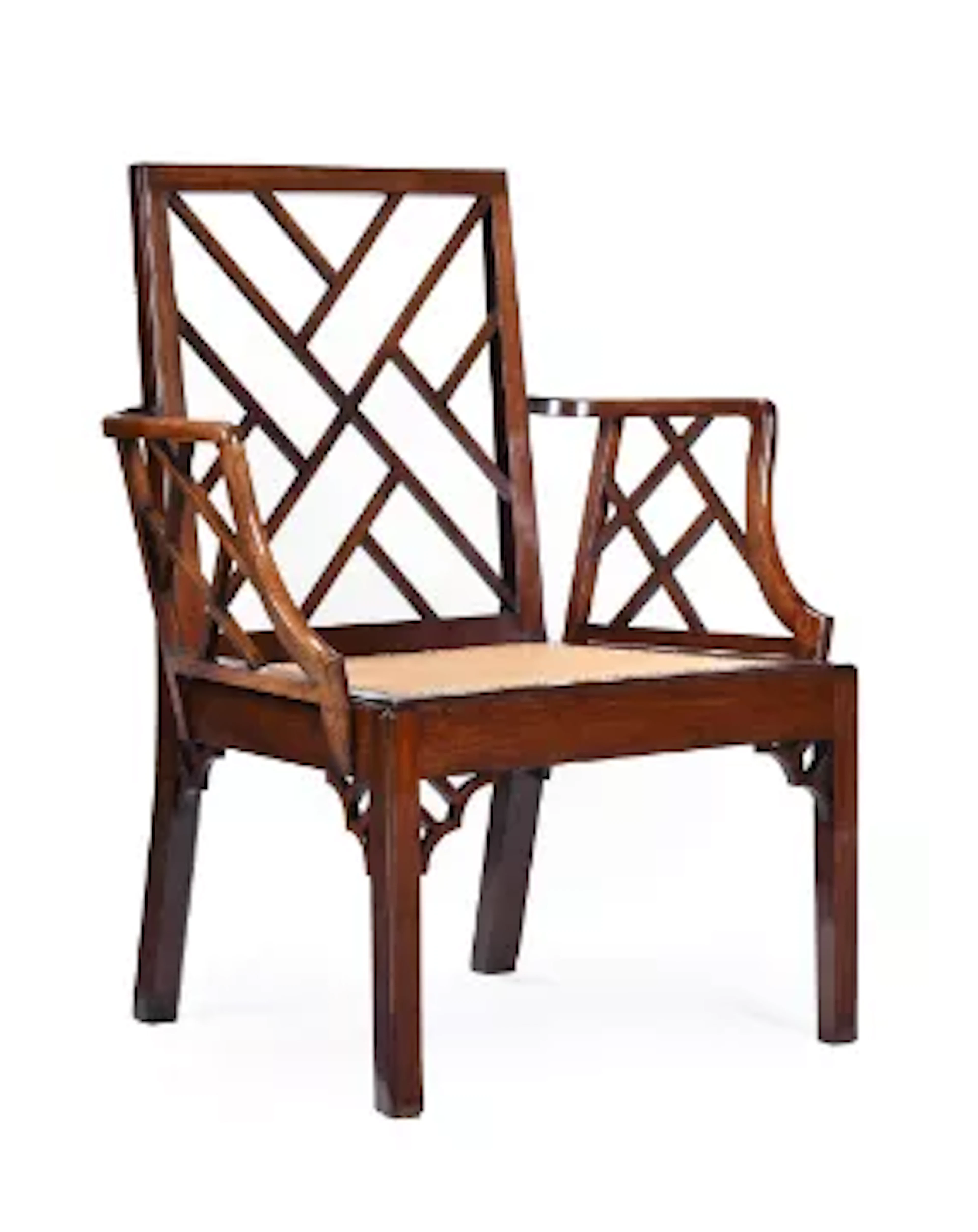 A MAHOGANY 'COCKPEN' ARMCHAIR, IN GEORGE III STYLE, 19TH CENTURY