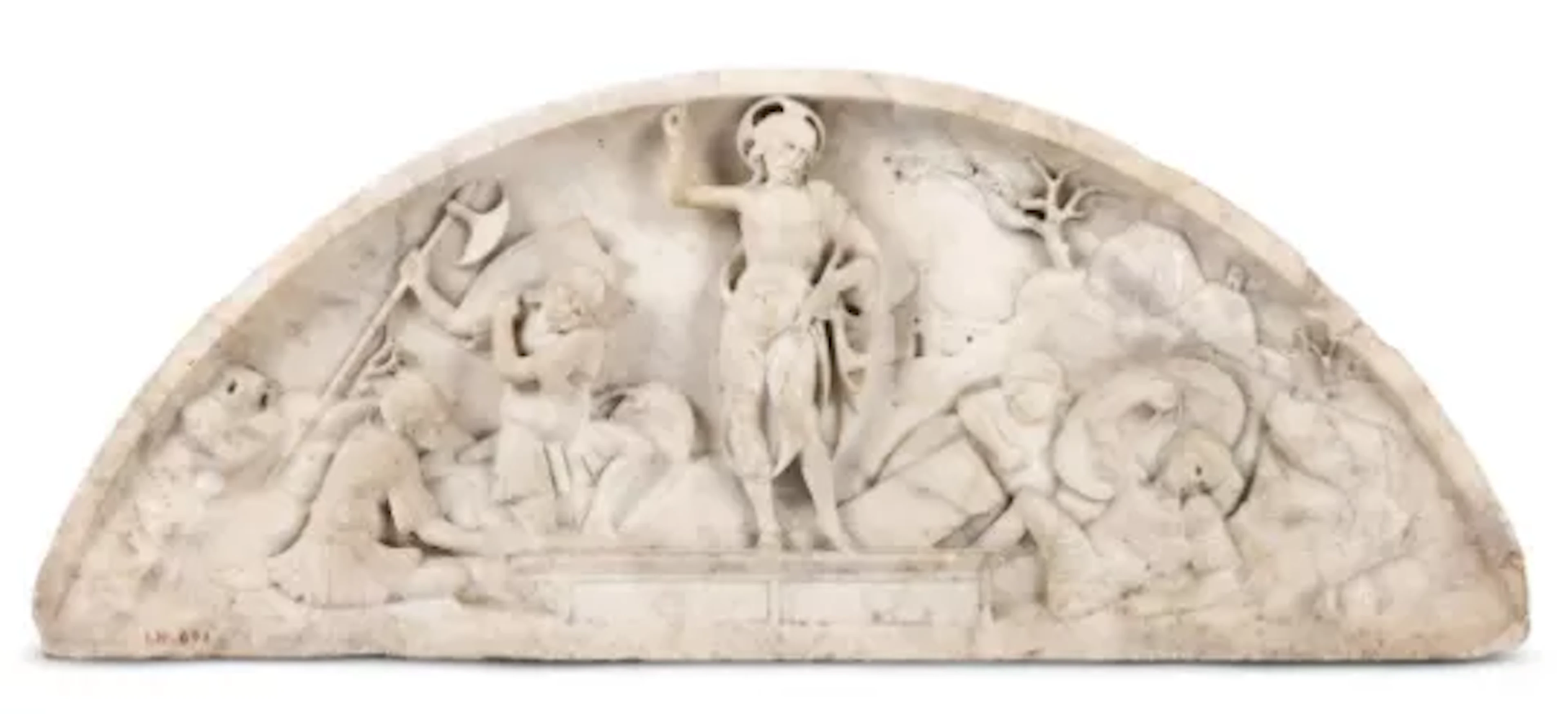 CIRCLE OF ANTONELLO GAGGINI (1478 - 1536)- A MARBLE LUNETTE OF THE