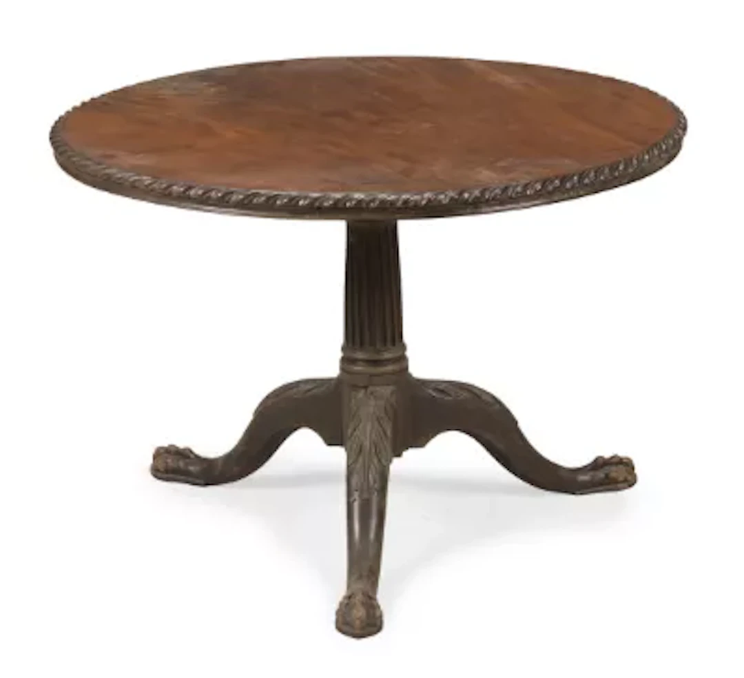 A GEORGE III MAHOGANY FLIP TOP TRIPOD CENTRE TABLE, IRISH, CIRCA 1800