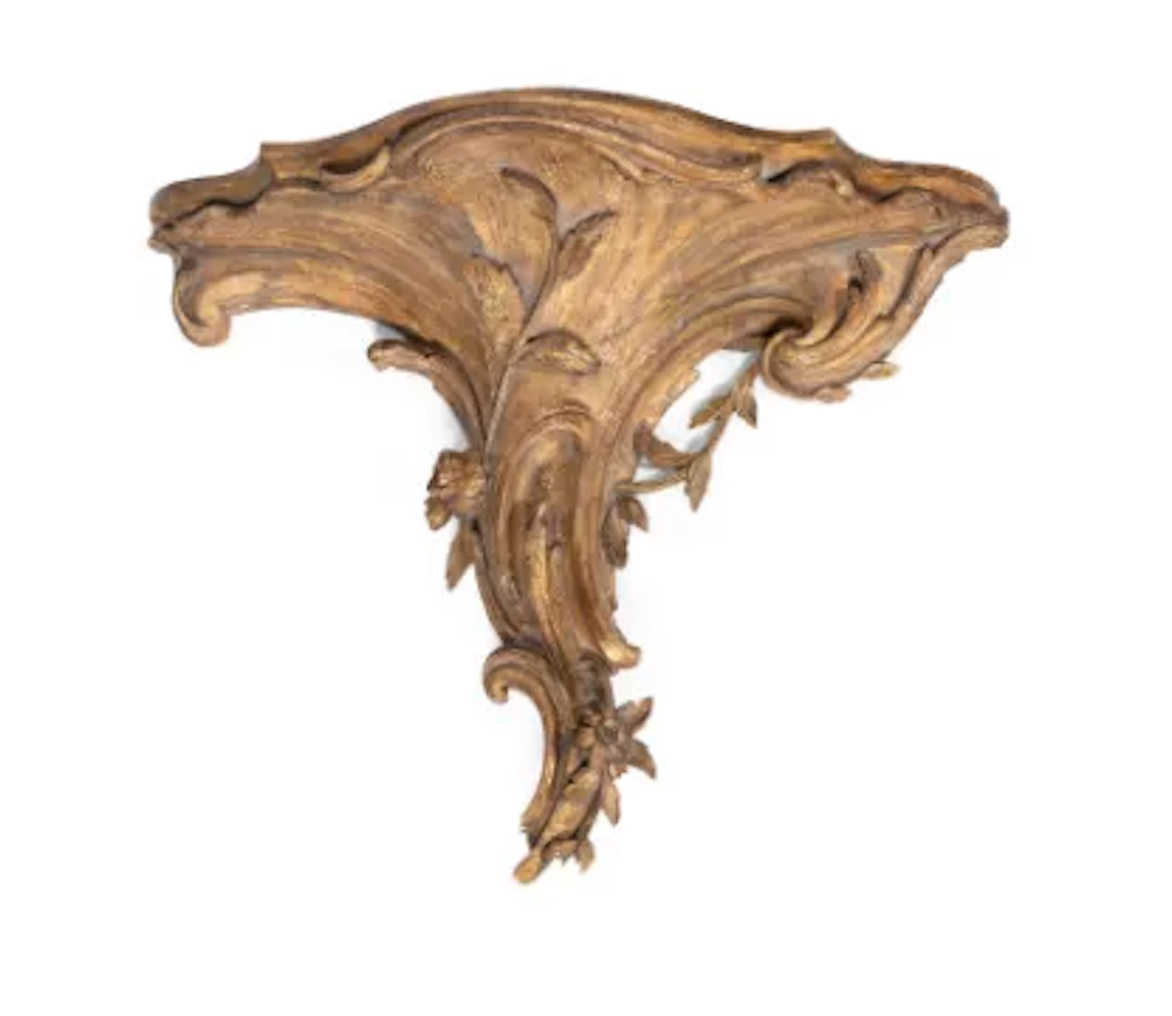 A CARVED WOOD AND GILT GESSO ROCOCO WALL BRACKET, FIRST QUARTER 19TH CENTURY