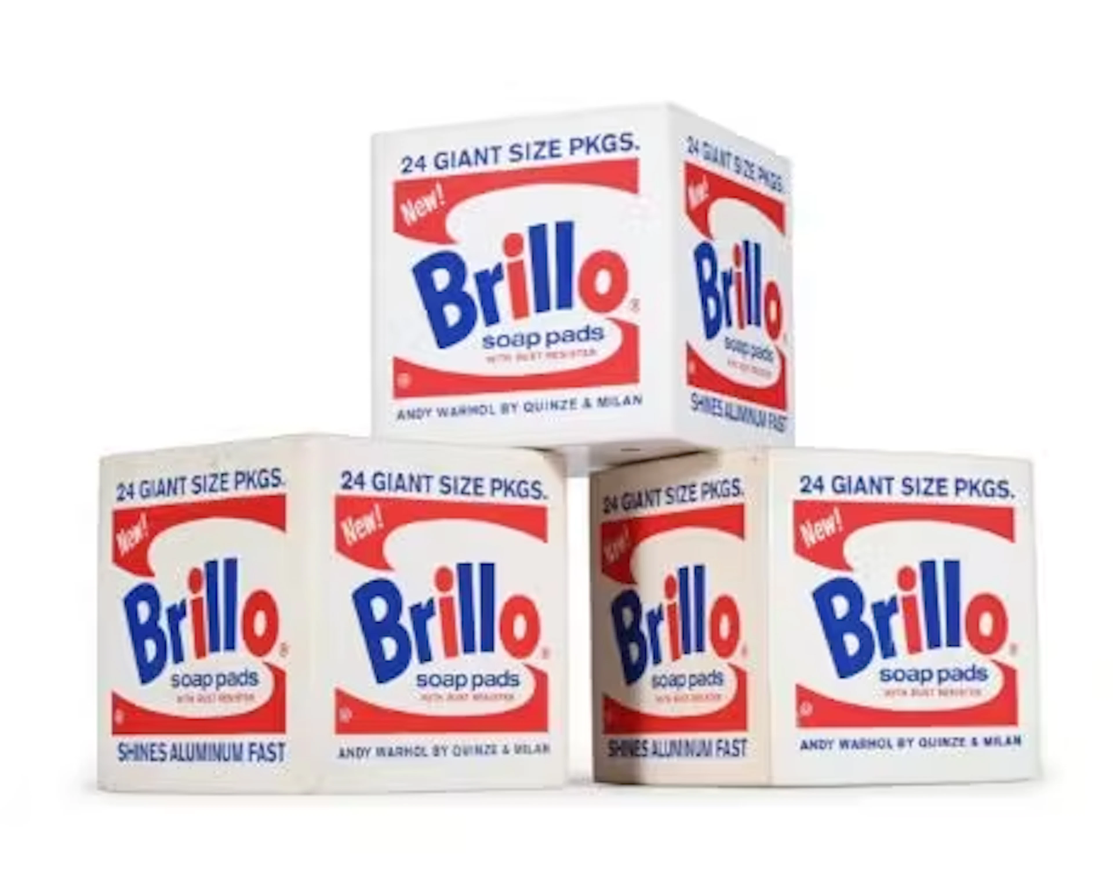 ANDY WARHOL (1928-1987) AND QUINZE & MILAN, THREE 'BRILLO BOX' POUFS; 2013