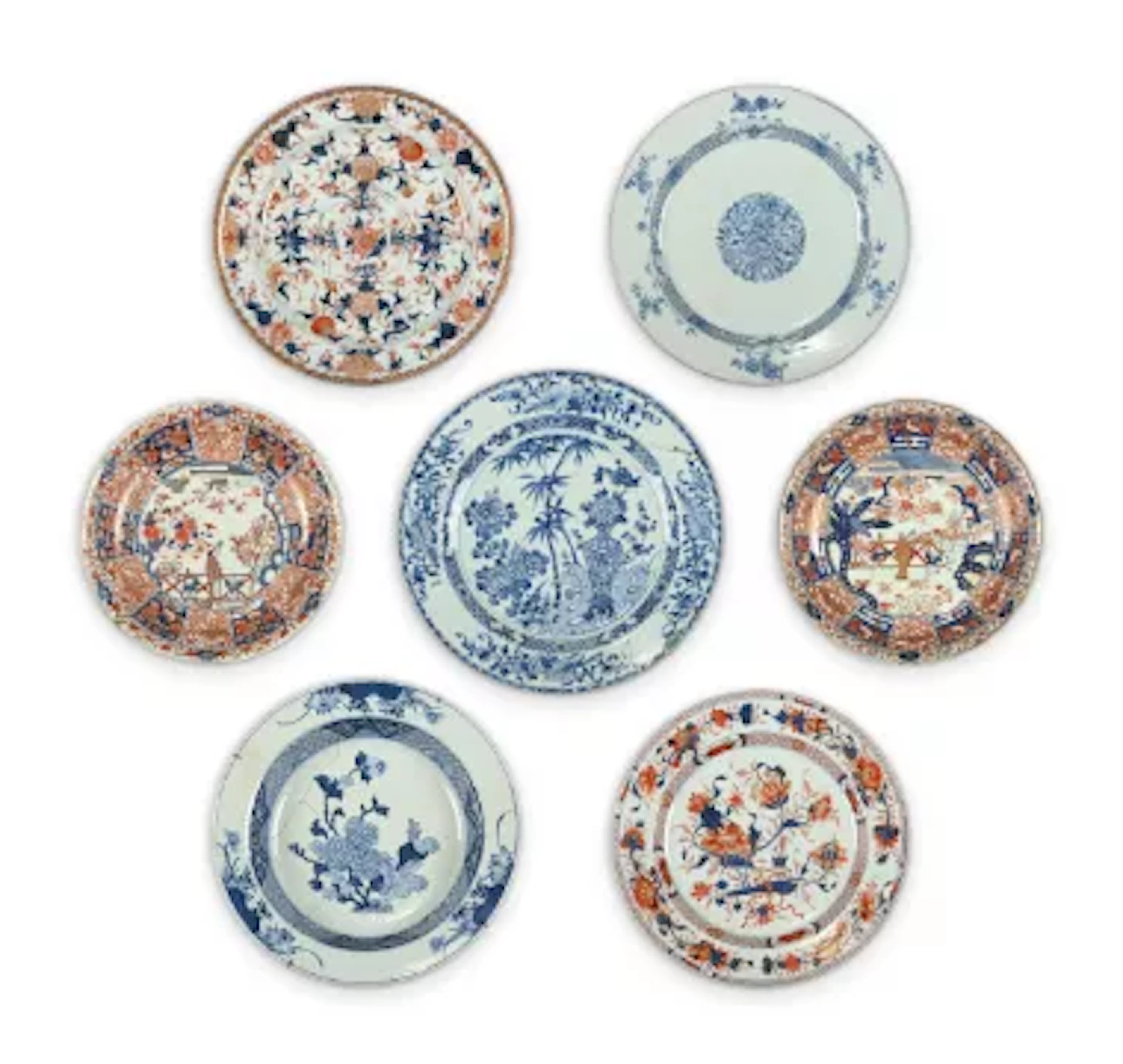 A GROUP OF SEVEN CHINESE AND JAPANESE CHARGERS, 18TH AND 19TH CENTURY