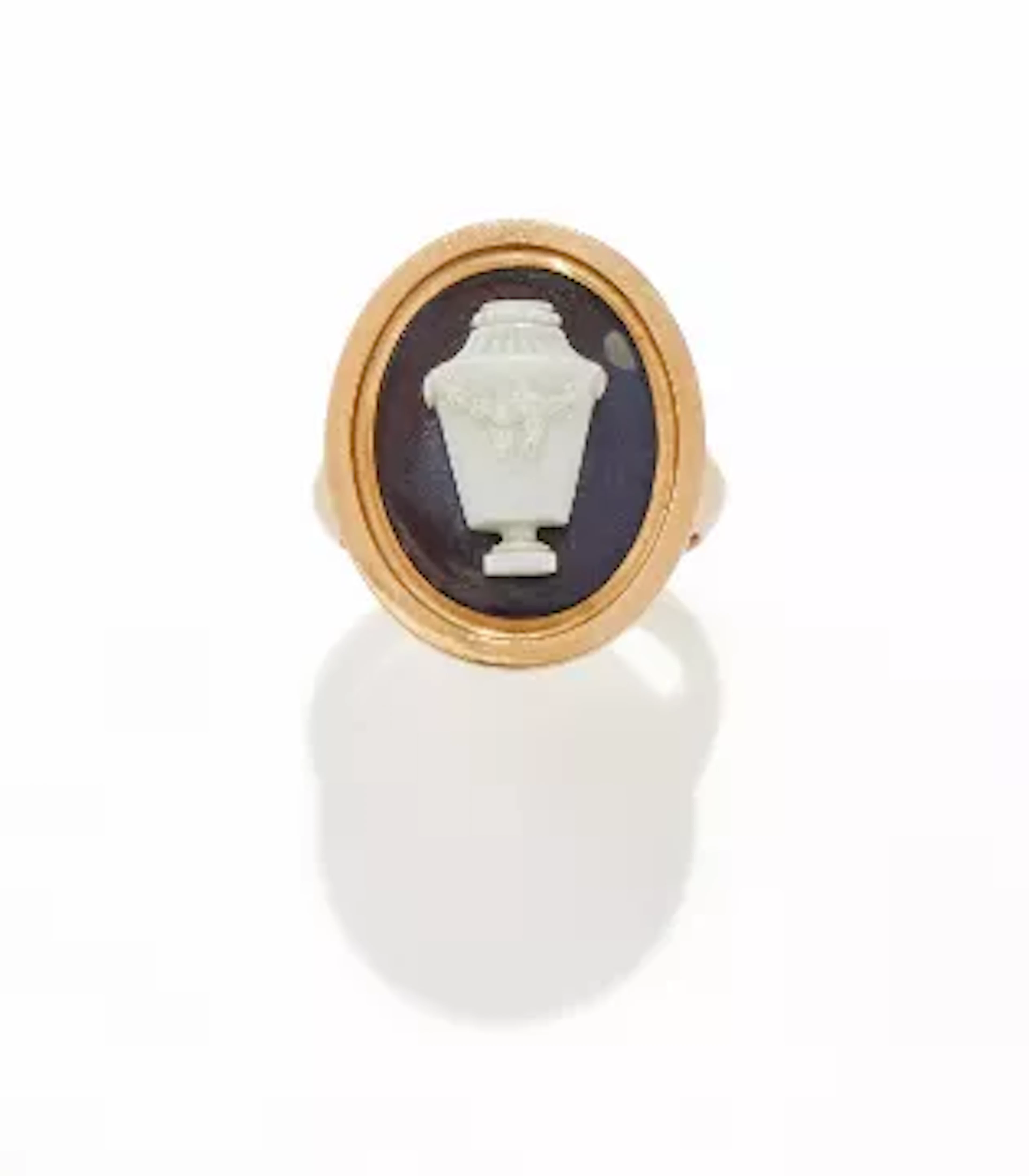 A GEORGE III HARDSTONE MOURNING RING, CIRCA 1787