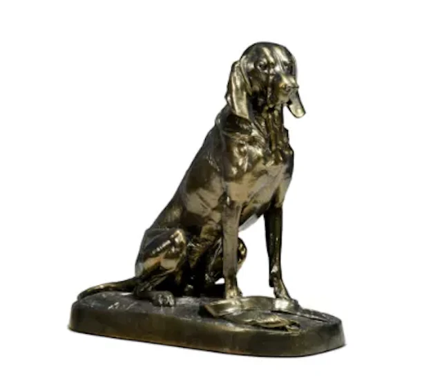 AFTER ALFRED JACQUEMART FOR BARBEZAT & CO., A LARGE BRONZED CAST IRON
