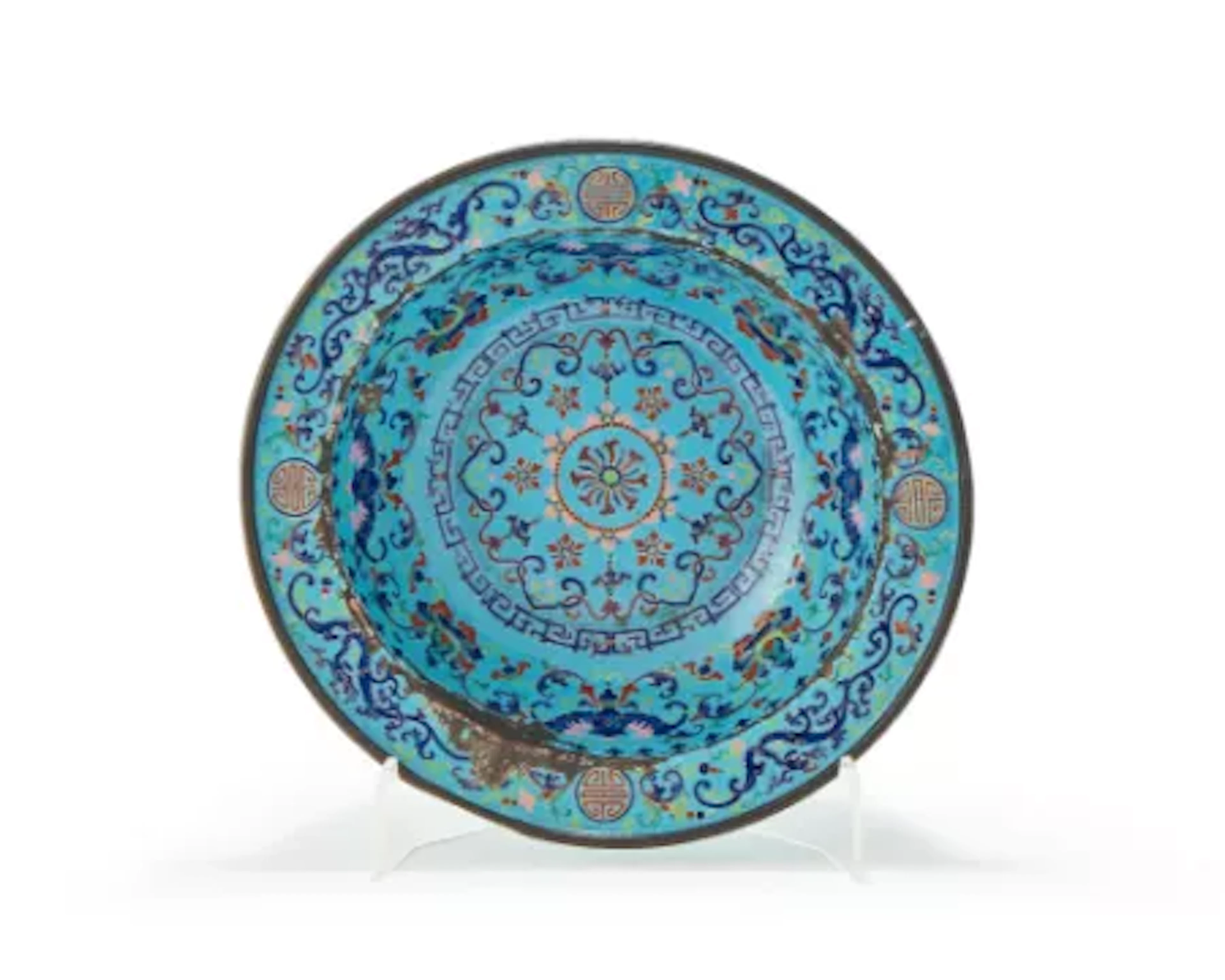A Cantonese enamel basin, Qing dynasty, late 18th or early 19th century
