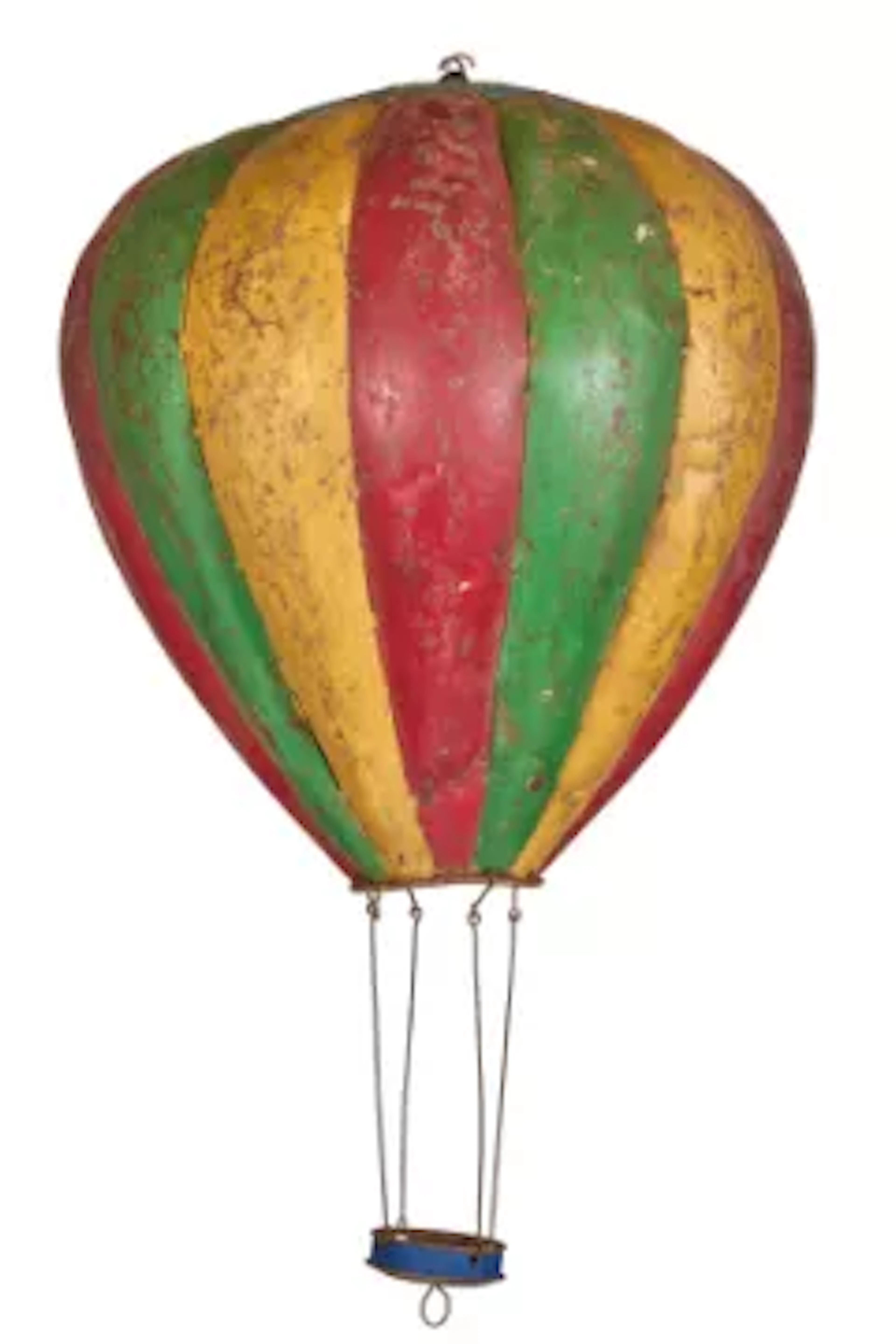 A POLYCHROME DECORATED TOLE PEINTE HOT AIR BALLOON LANTERN, EARLY 20TH CENTURY