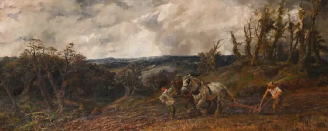 SIR JOHN GILBERT (BRITISH 1817-1897) AND STUDIO, PLOUGHING IN STORMY WEATHER