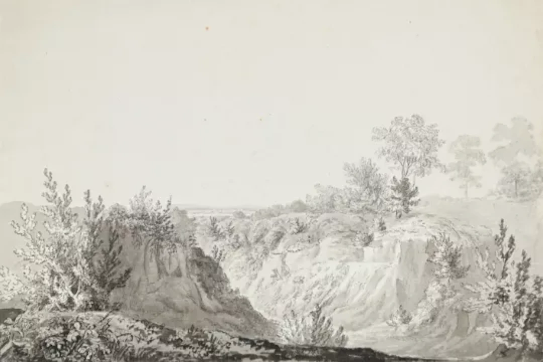 WILLIAM DAY (BRITISH 1764-1807), VIEW OF A VALLEY, WITH TWO FIGURES