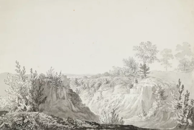 WILLIAM DAY (BRITISH 1764-1807), VIEW OF A VALLEY, WITH TWO FIGURES