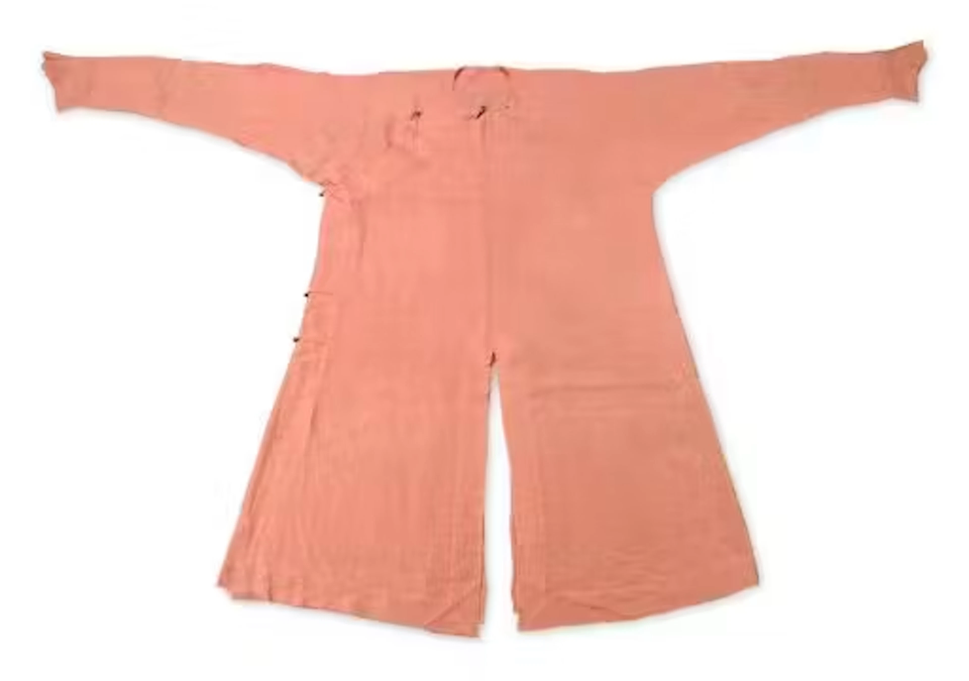 A Chinese apricot summer gauze silk robe