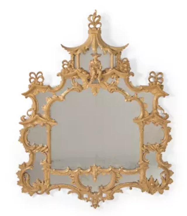 A GEORGE III CARVED GILTWOOD CHINESE CHIPPENDALE MIRROR, CIRCA 1770