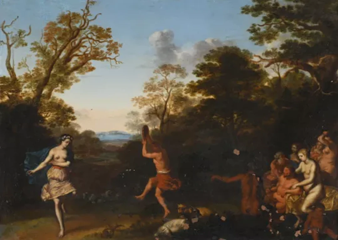 ATTRIBUTED TO CORNELIS VAN POELENBURGH (DUTCH 1586-1667), SILENUS DRINKING WINE