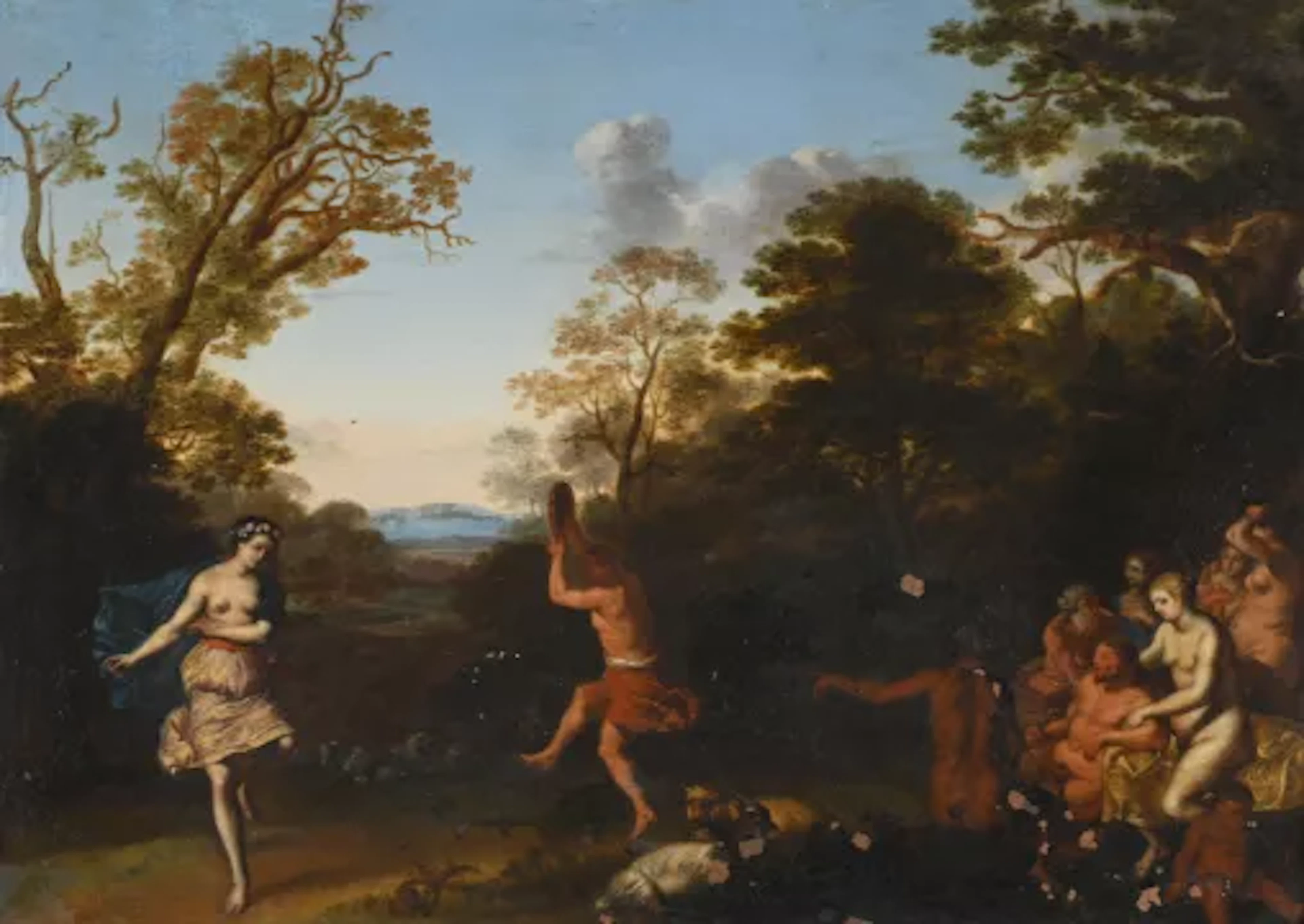ATTRIBUTED TO CORNELIS VAN POELENBURGH (DUTCH 1586-1667), SILENUS DRINKING WINE