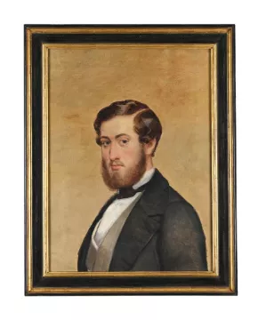 FRENCH SCHOOL (19TH CENTURY), PORTRAIT OF A GENTLEMAN IN A BLACK JACKET