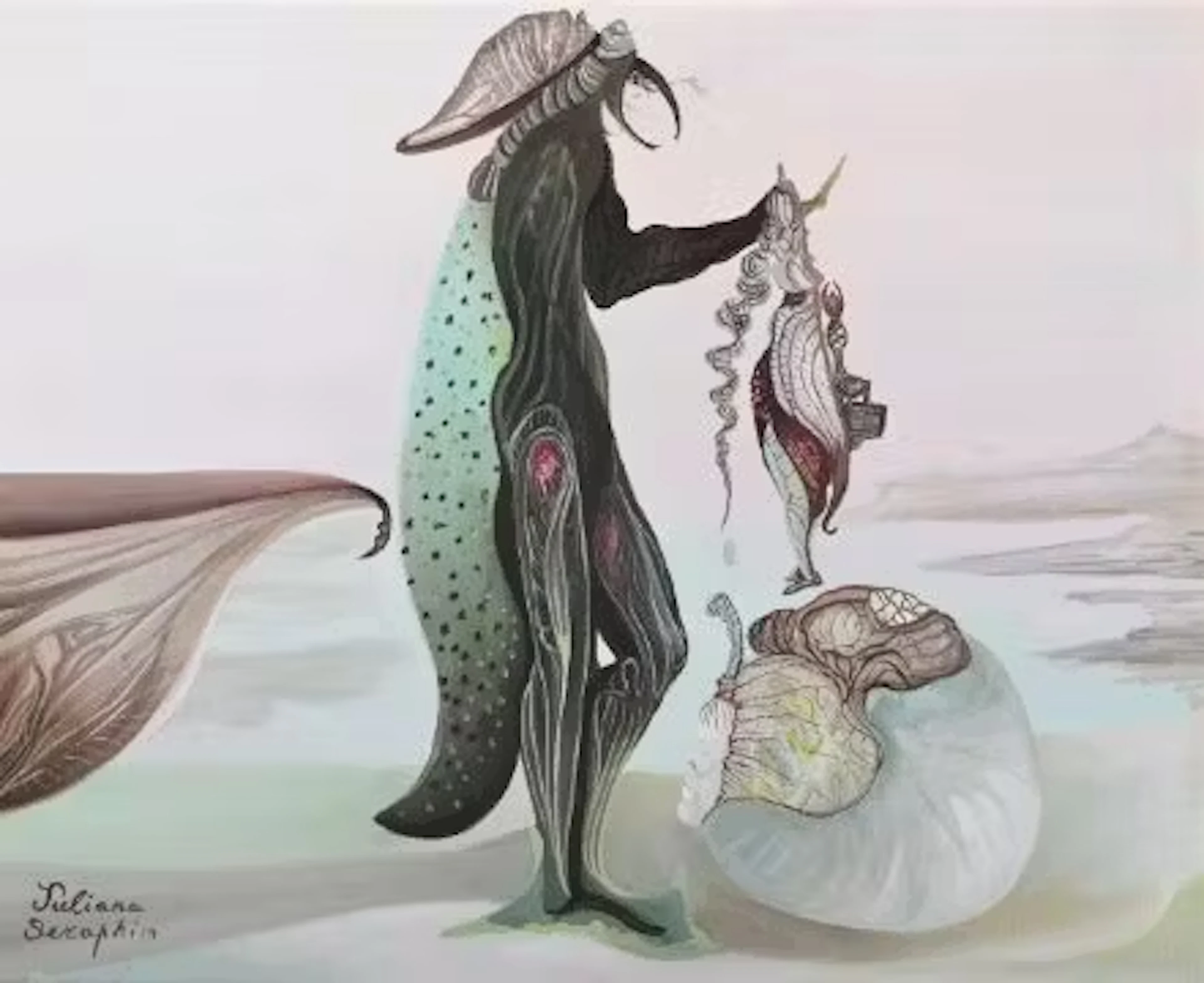 JULIANA SERAPHIM (PALESTINIAN 1934-2005), L'INSOLITE RENCONTRE (THE