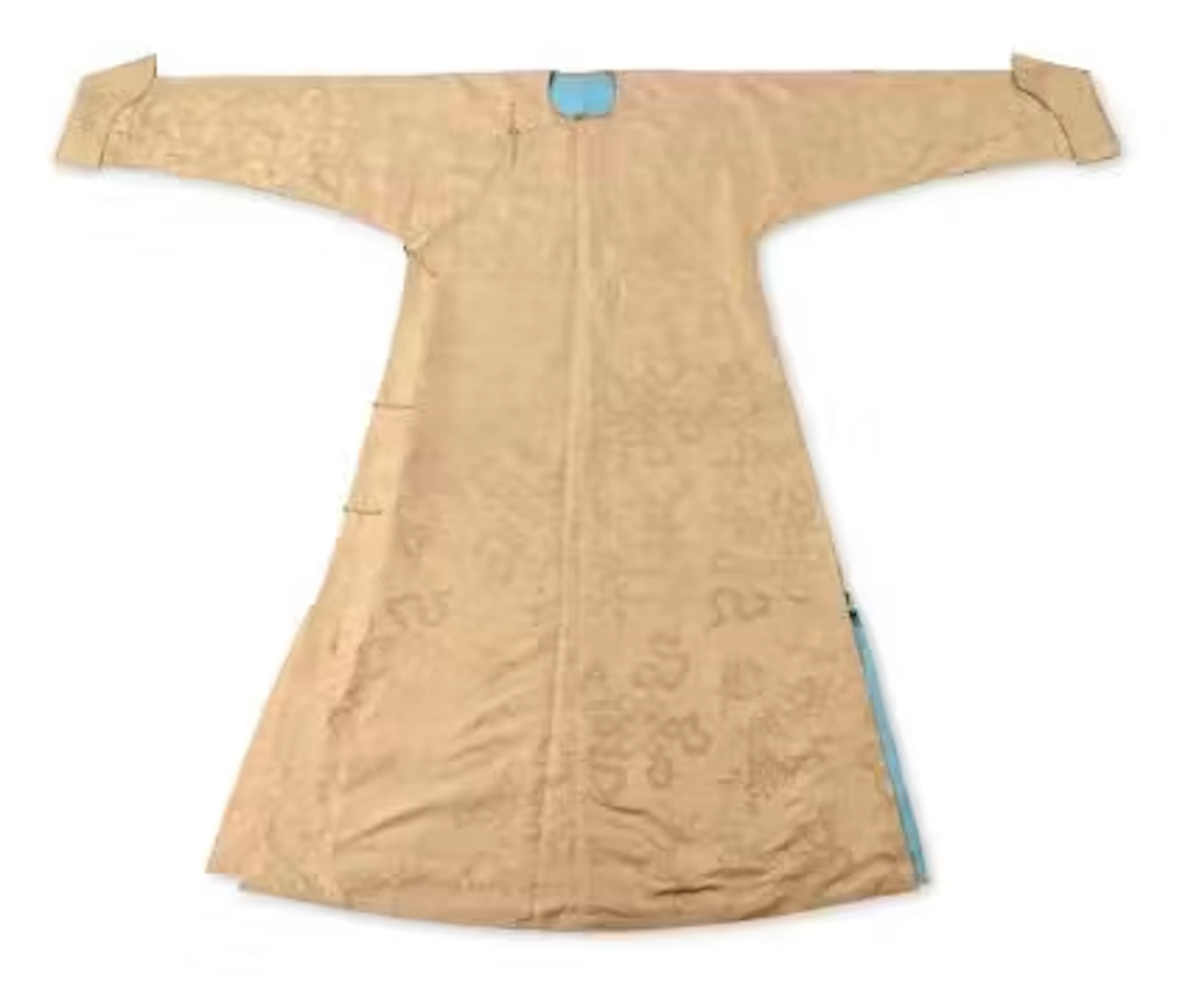 A Chinese silk brocade yellow Mandarin's informal robe