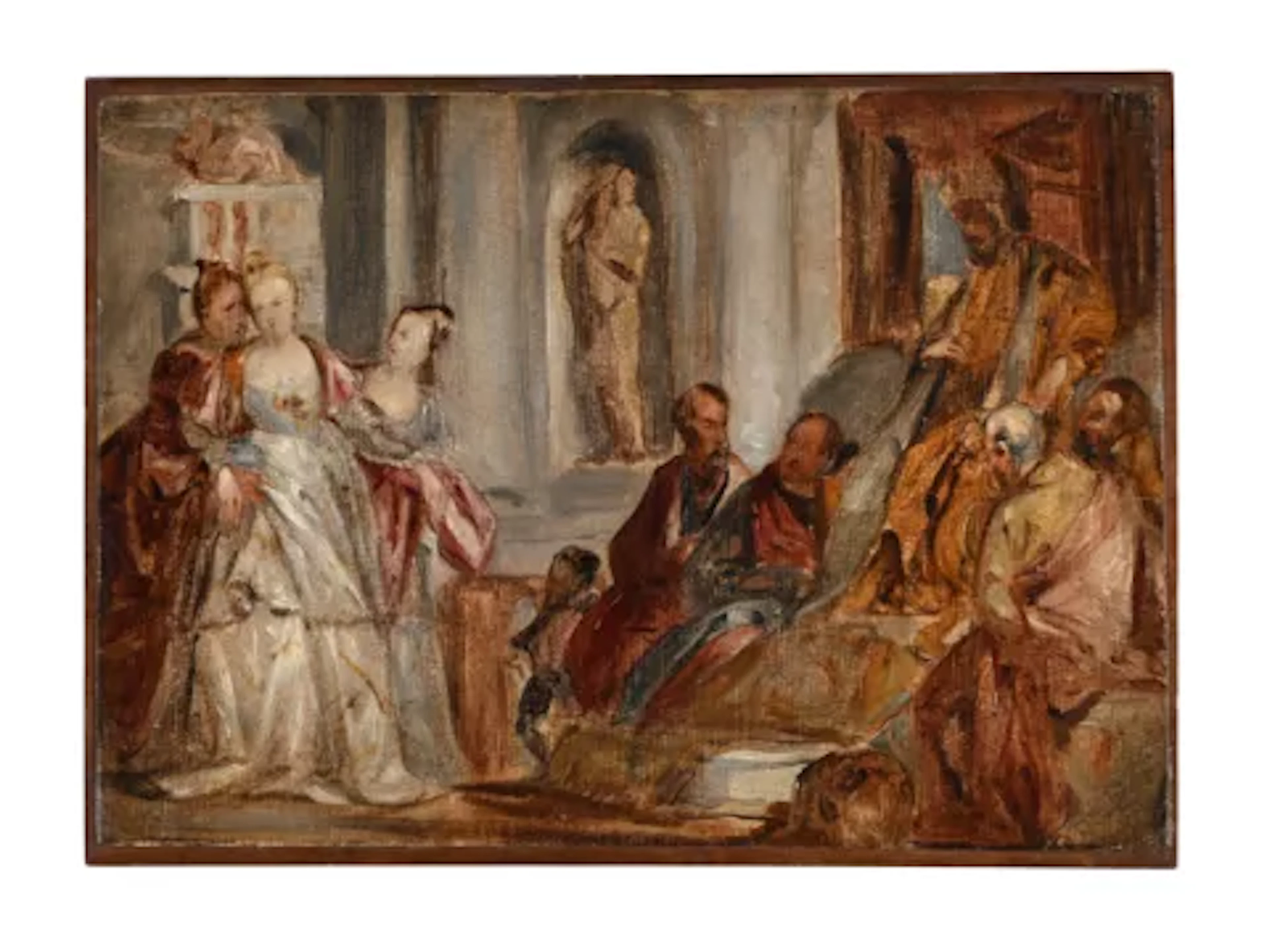 CIRCLE OF RICHARD PARKES BONINGTON (BRITISH 1802-1828), ESTHER AND AHASUERUS