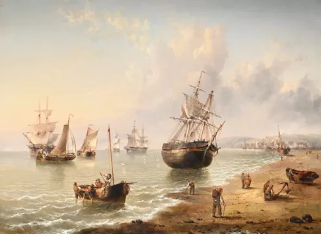 HENRY REDMORE (BRITISH 1820-1887), SHIPPING AT ANCHOR