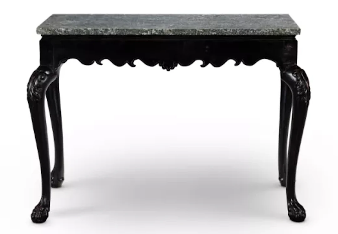 ‡ AN EBONISED HARDWOOD CENTRE TABLE, INDIAN, CIRCA 1900