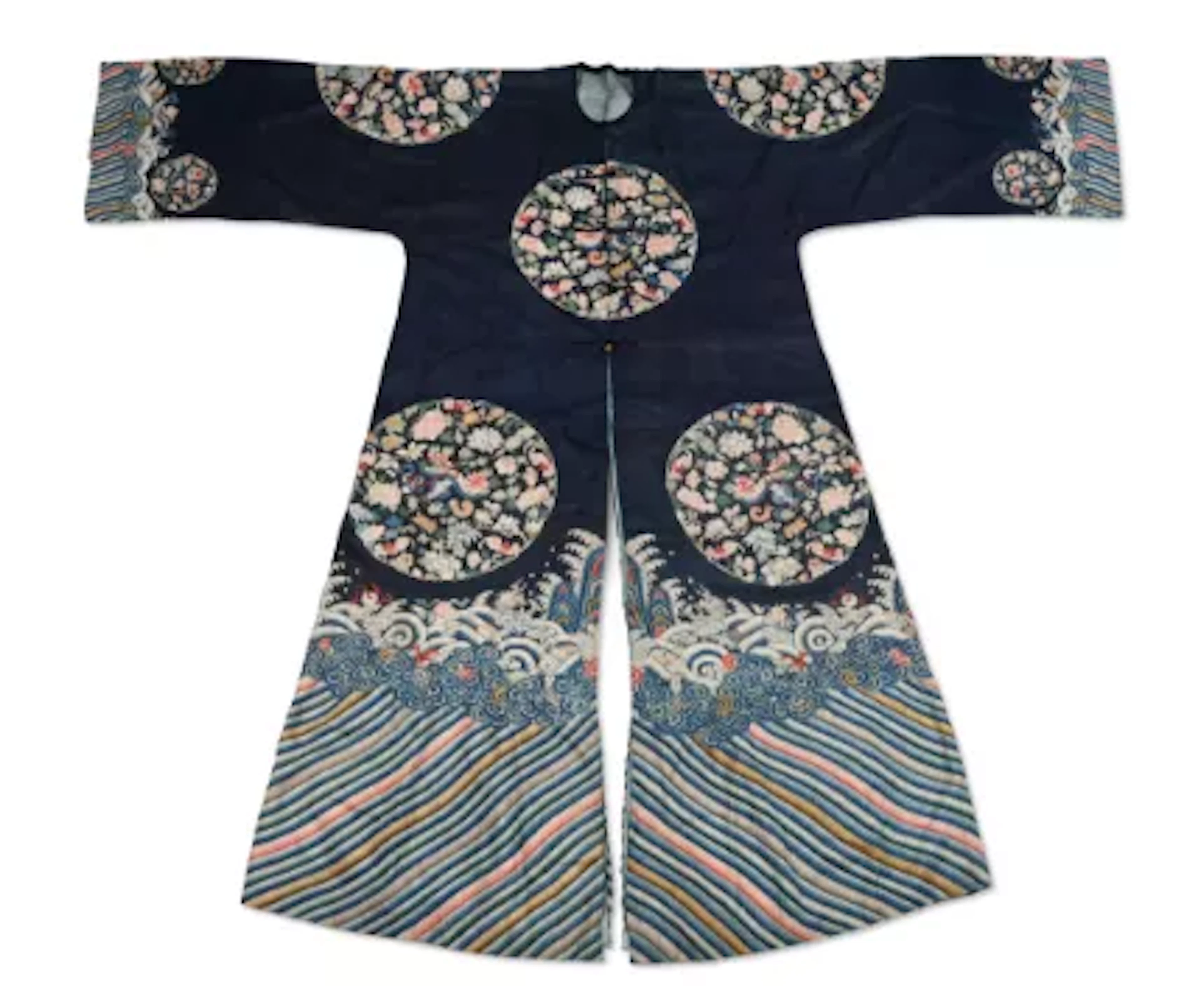 A Chinese, Manchu women’s silk surcoat