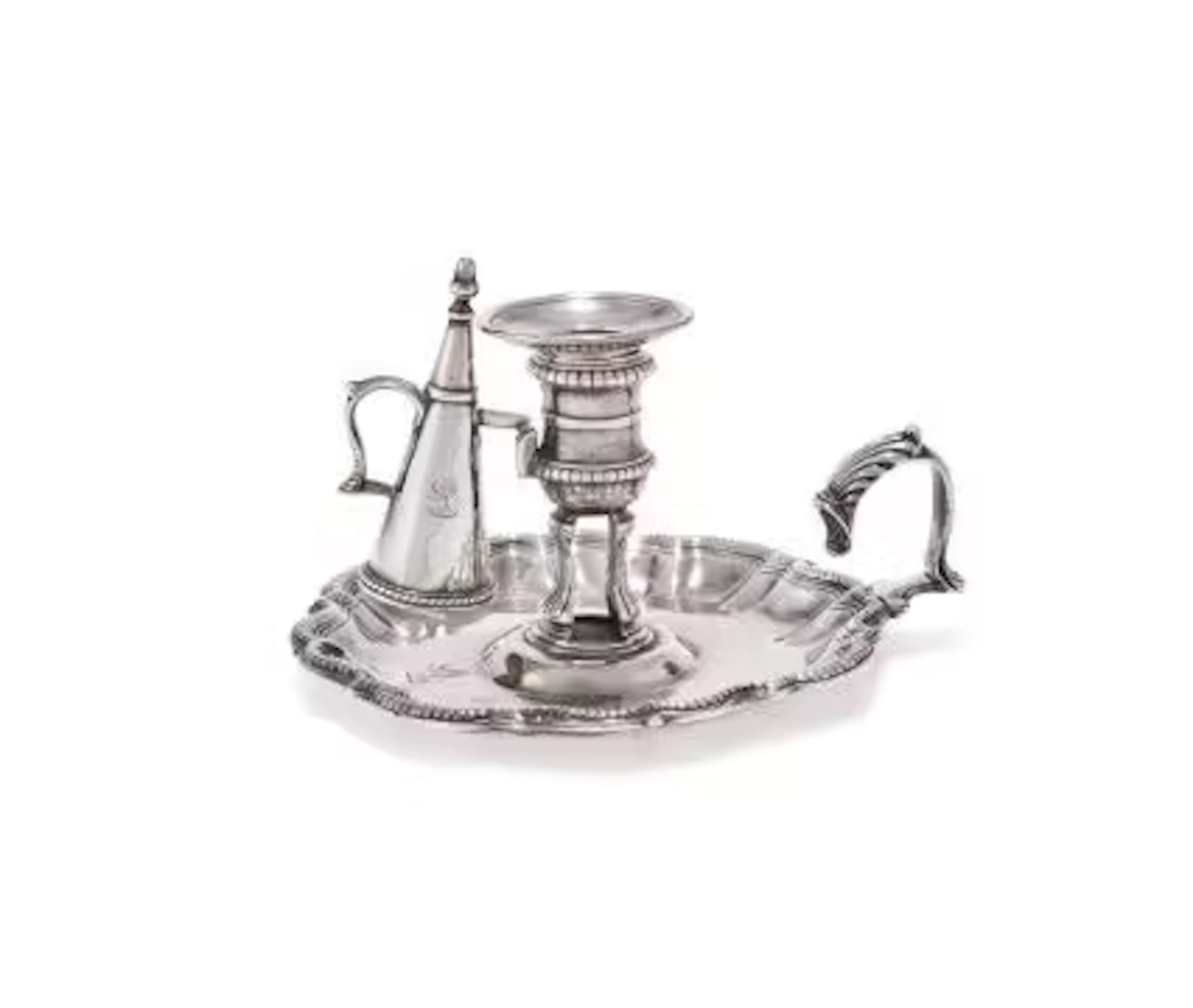 A GEORGE II SILVER CHAMBERSTICK