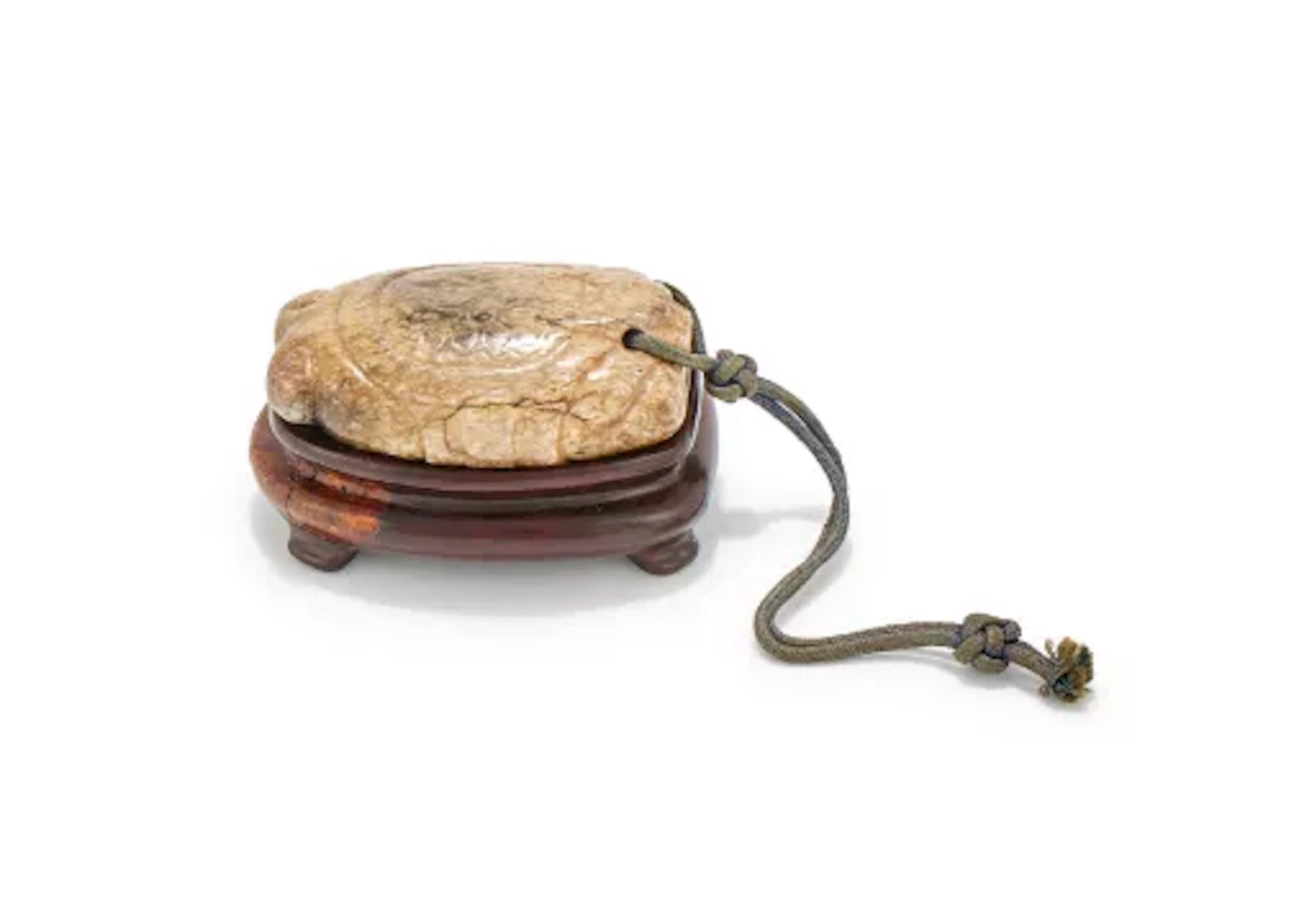 A Chinese carved calcified jade 'Dragon turtle' pendant, Ming Dynasty