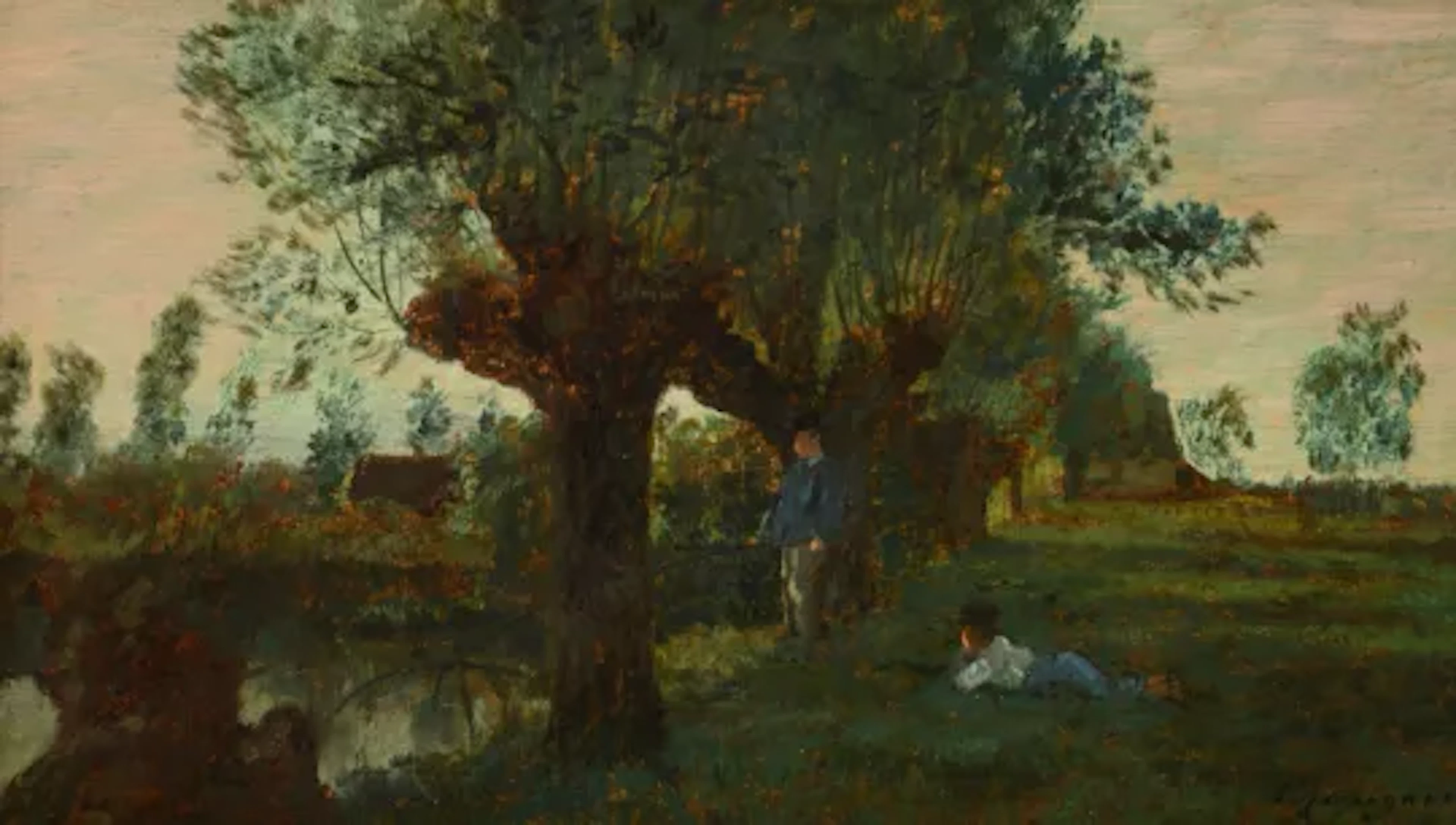HENRI JOSEPH HARPIGNIES (FRENCH 1819-1916), THE LITTLE ANGLERS