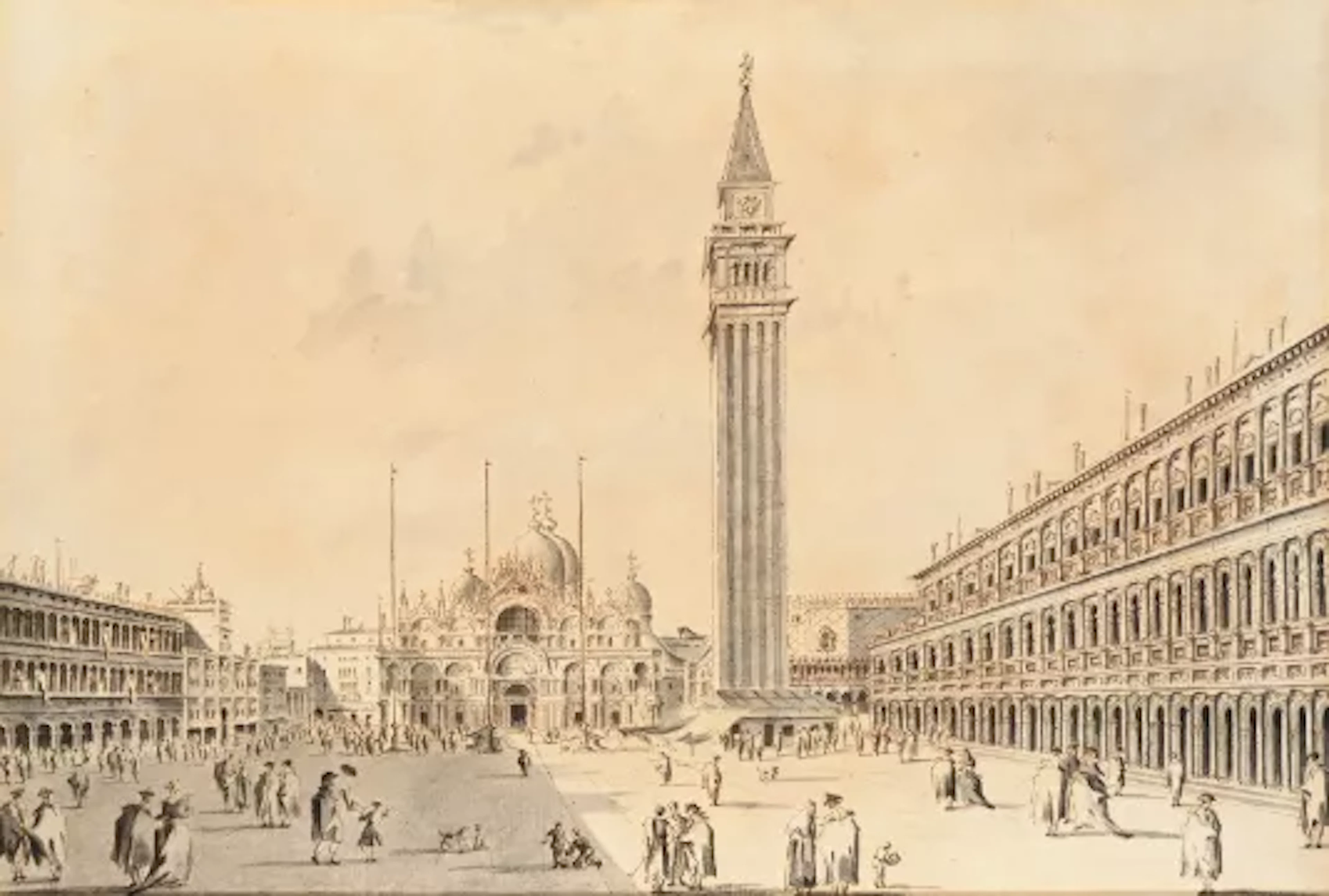 ‡ GIACOMO GUARDI (ITALIAN 1764-1835), VIEW OF THE PIAZZA SAN MARCO