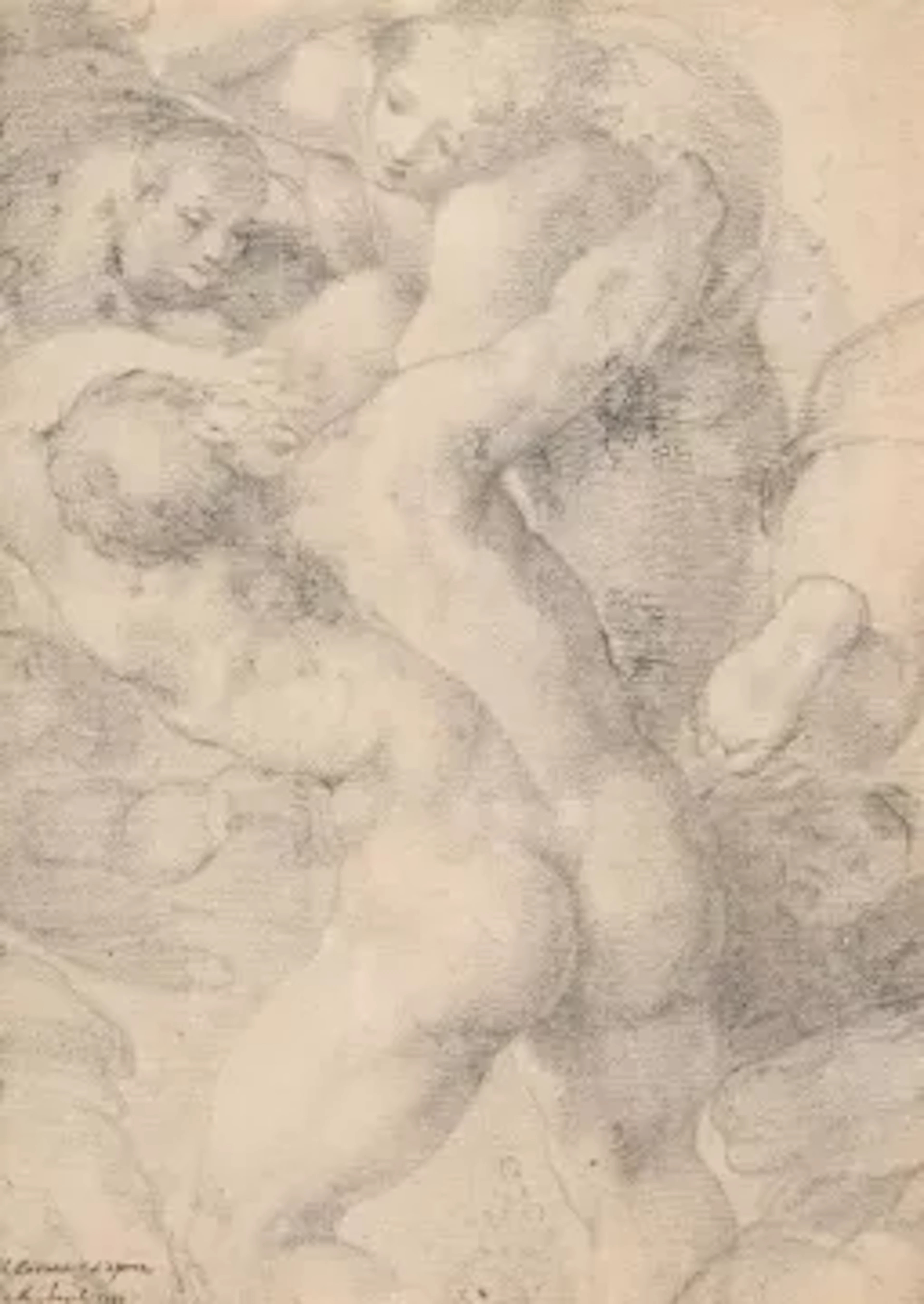 ITALIAN SCHOOL (17TH CENTURY), SKETCH AFTER MICHELANGELO'S FIGURES