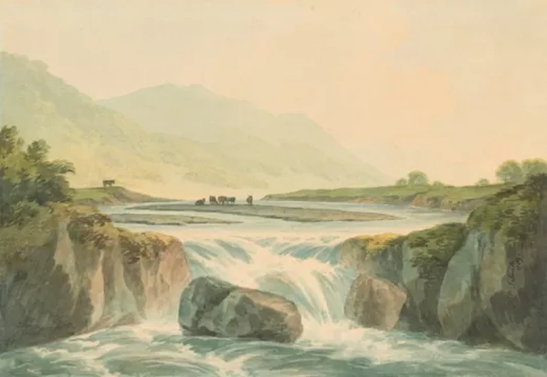 JOHN WARWICK SMITH, O.W.S. (BRITISH 1749-1831), A WATERFALL ON THE