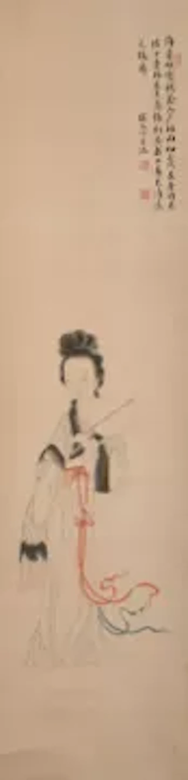 A Chinese figure painting of a lady, signed