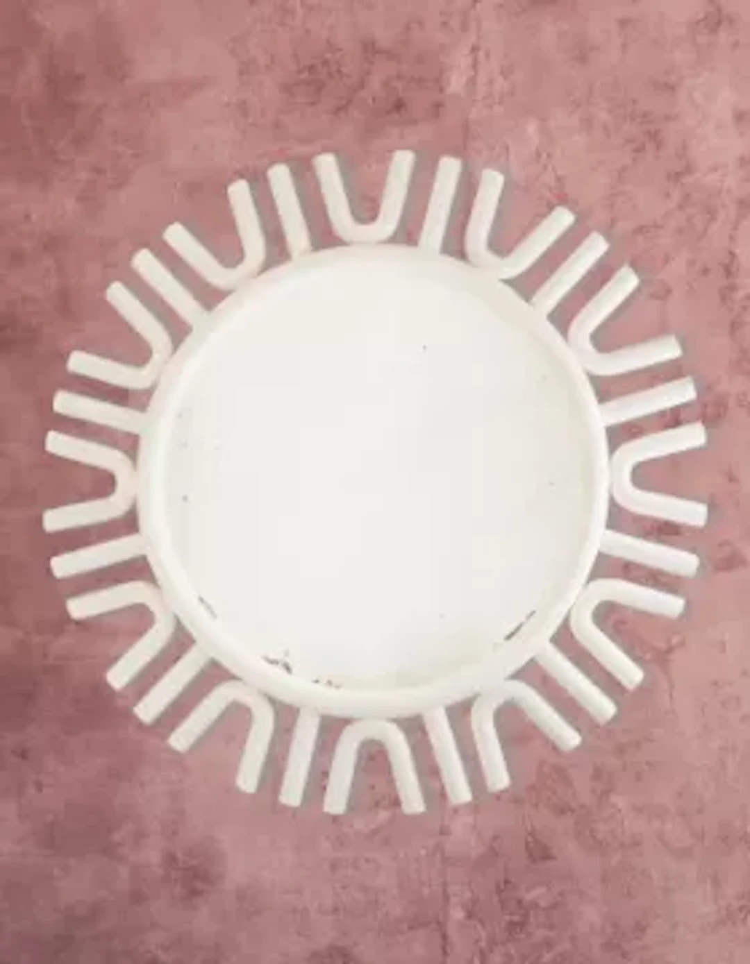 Ω A LARGE PAINTED CIRCULAR MIRROR, BY ANDREW ALLFREE (B.1956)