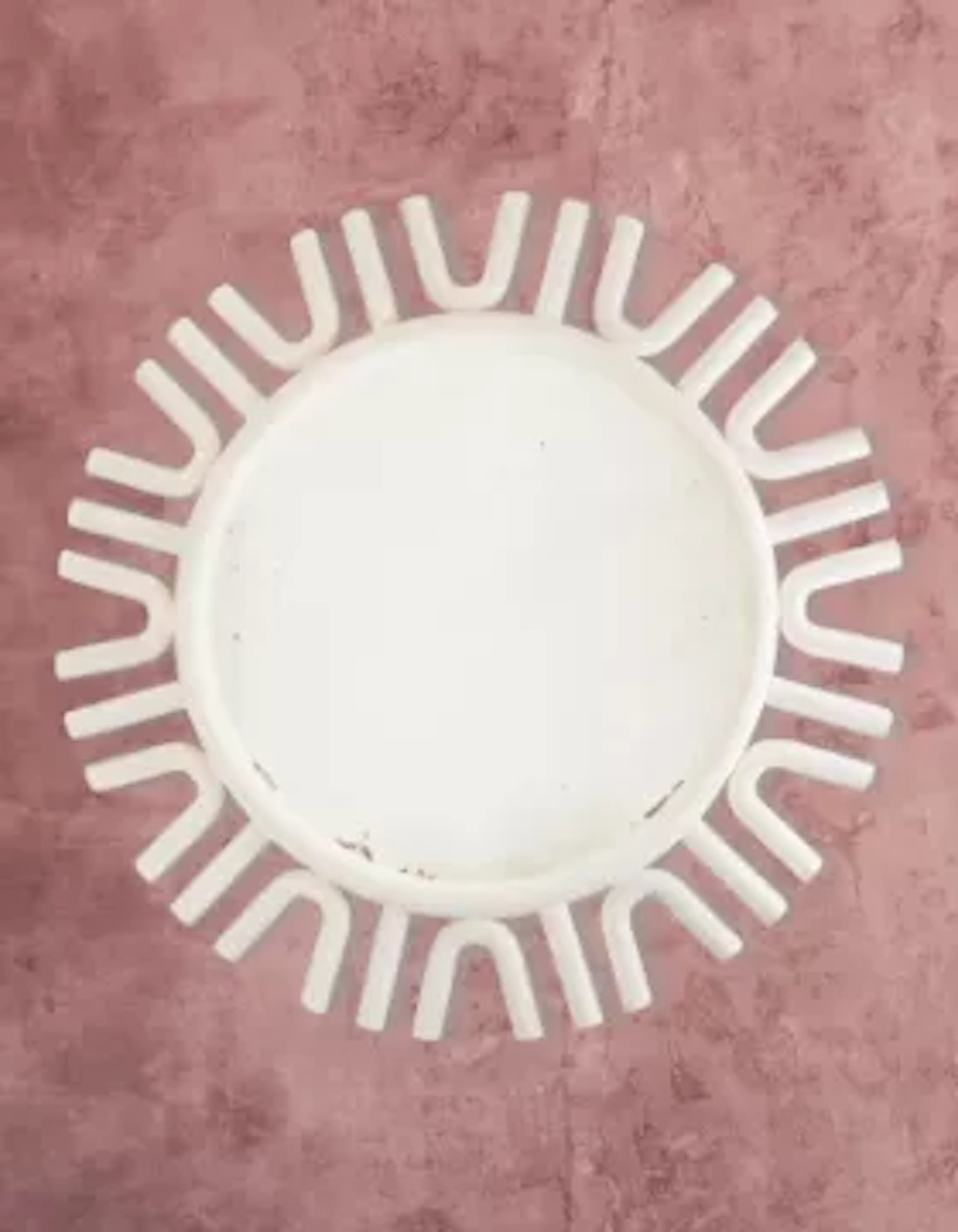 Ω A LARGE PAINTED CIRCULAR MIRROR, BY ANDREW ALLFREE (B.1956)