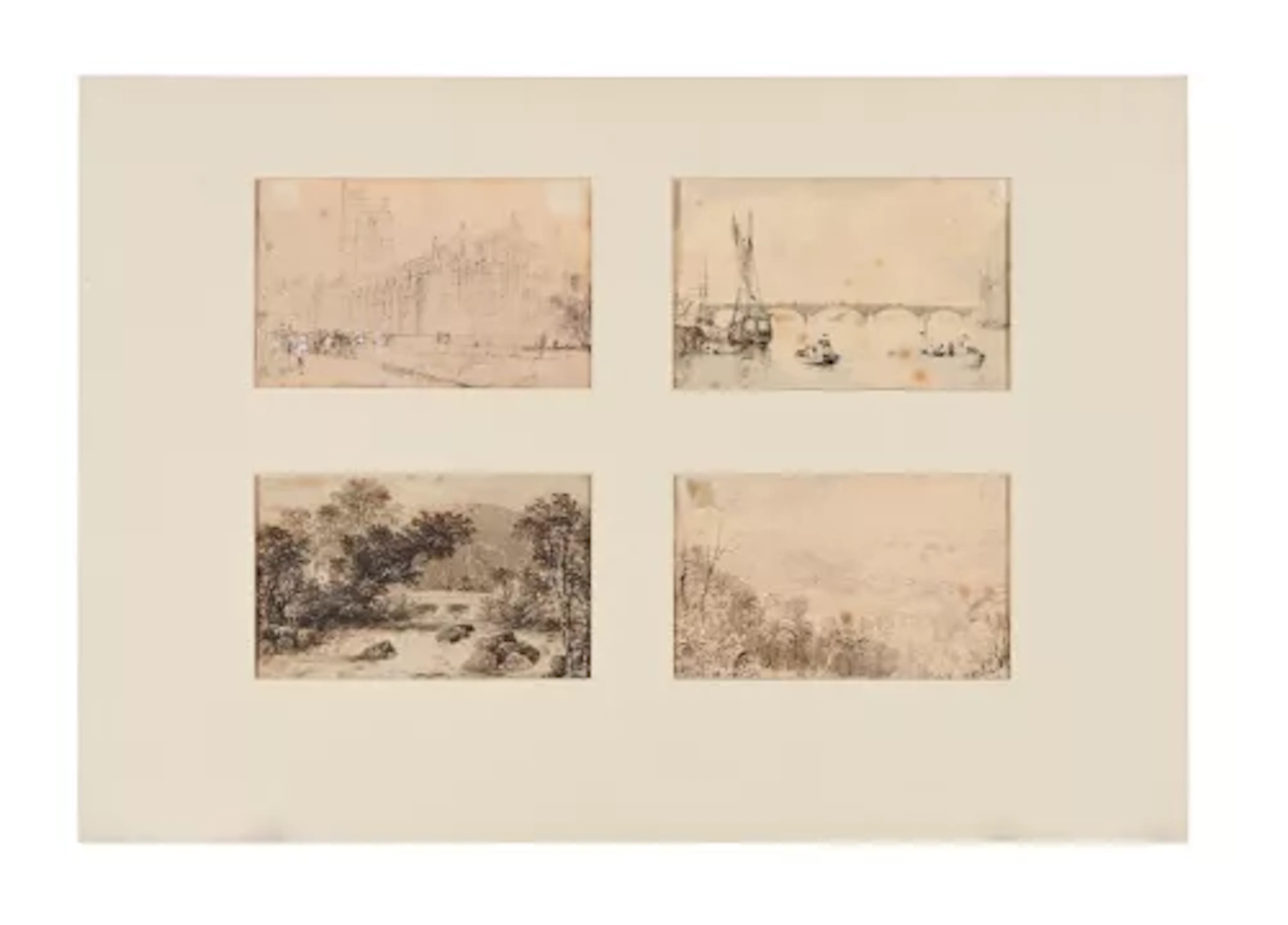 ATTRIBUTED TO JOHN RUSKIN (BRITISH 1819-1900), A GROUP OF FOUR LANDSCAPES