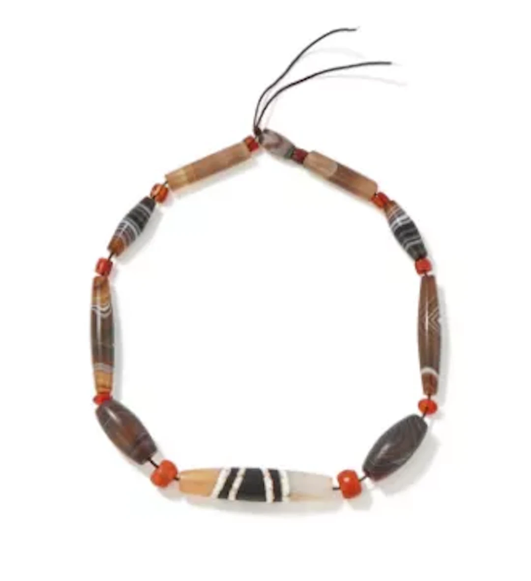 A Chinese banded agate rosary
