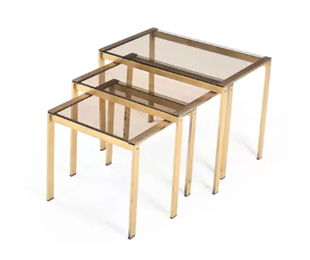 MODERN, A NEST OF THREE SIDE TABLES, 20TH CENTURY
