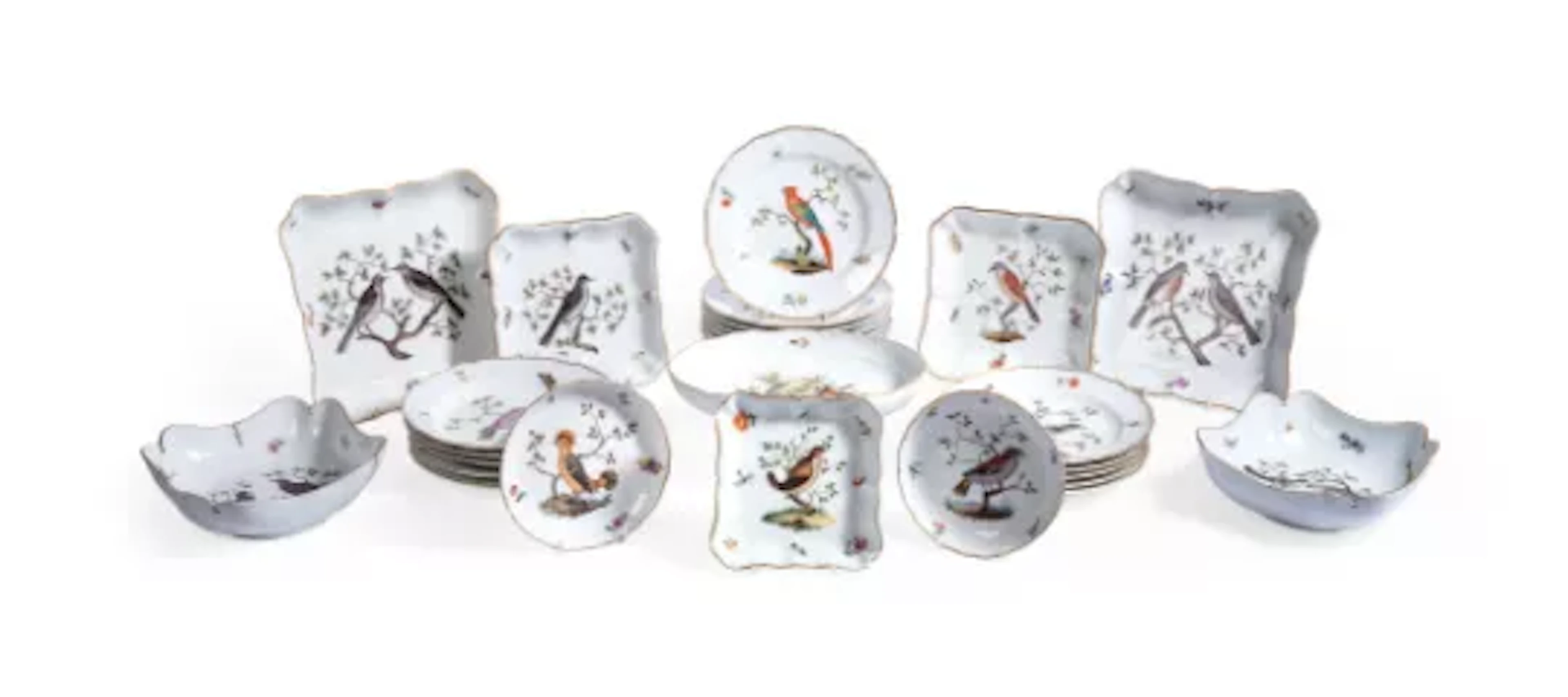 A MEISSEN (OUTSIDE DECORATED) PART SERVICE, LATE 19TH CENTURY