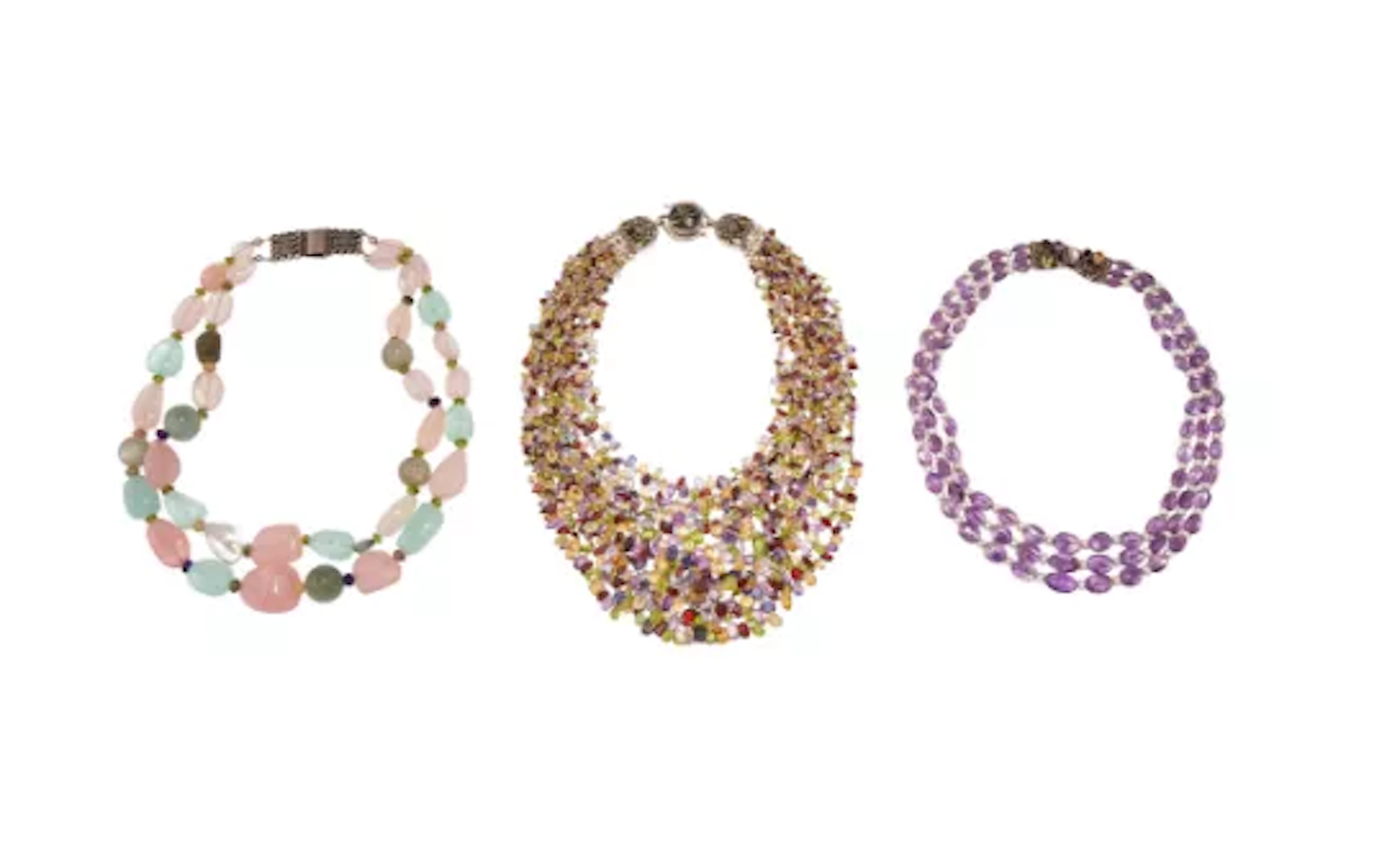 THREE BEADED NECKLACES