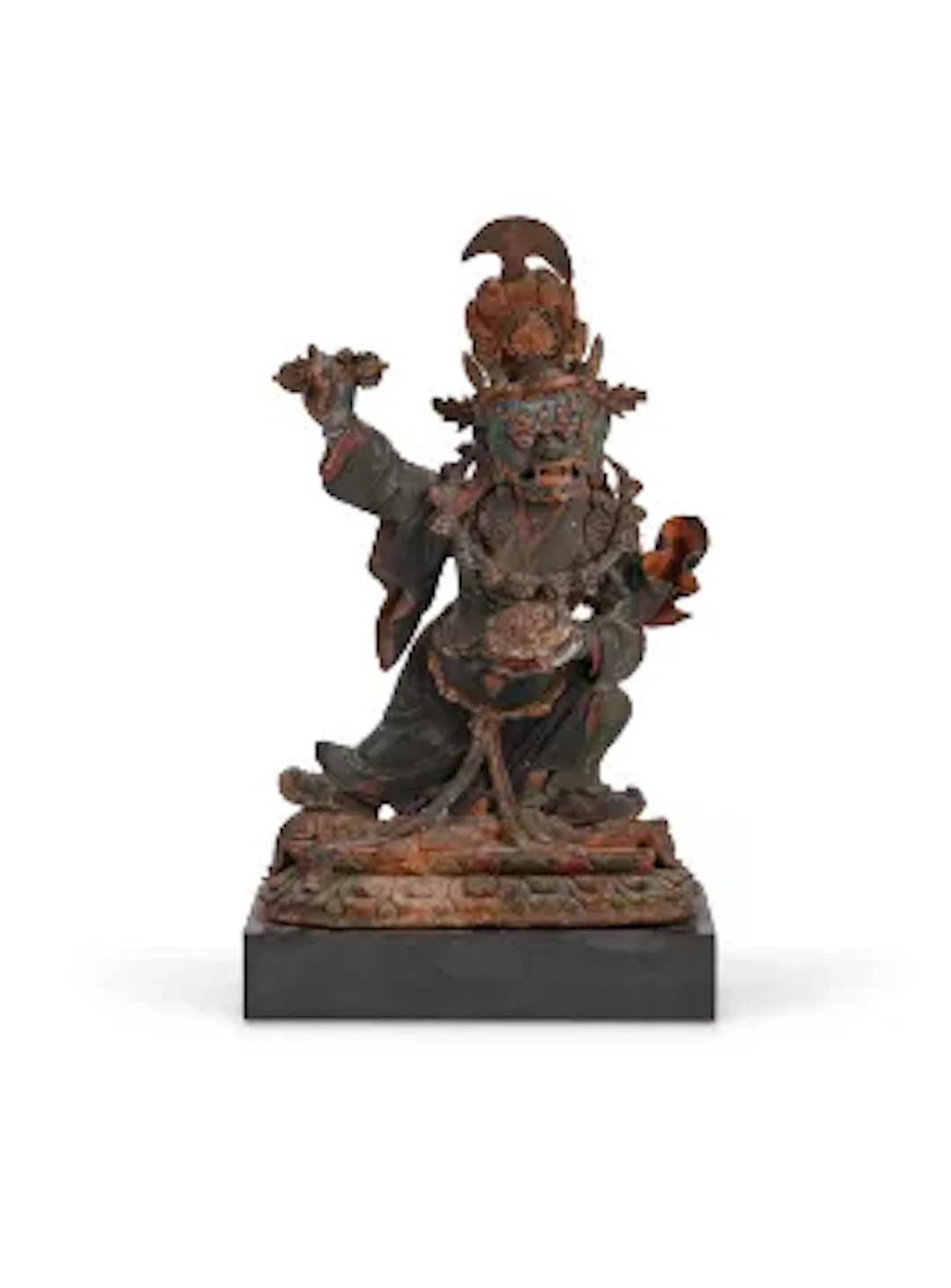 A Tibetan wooden figure of Mahagala, 19th Century