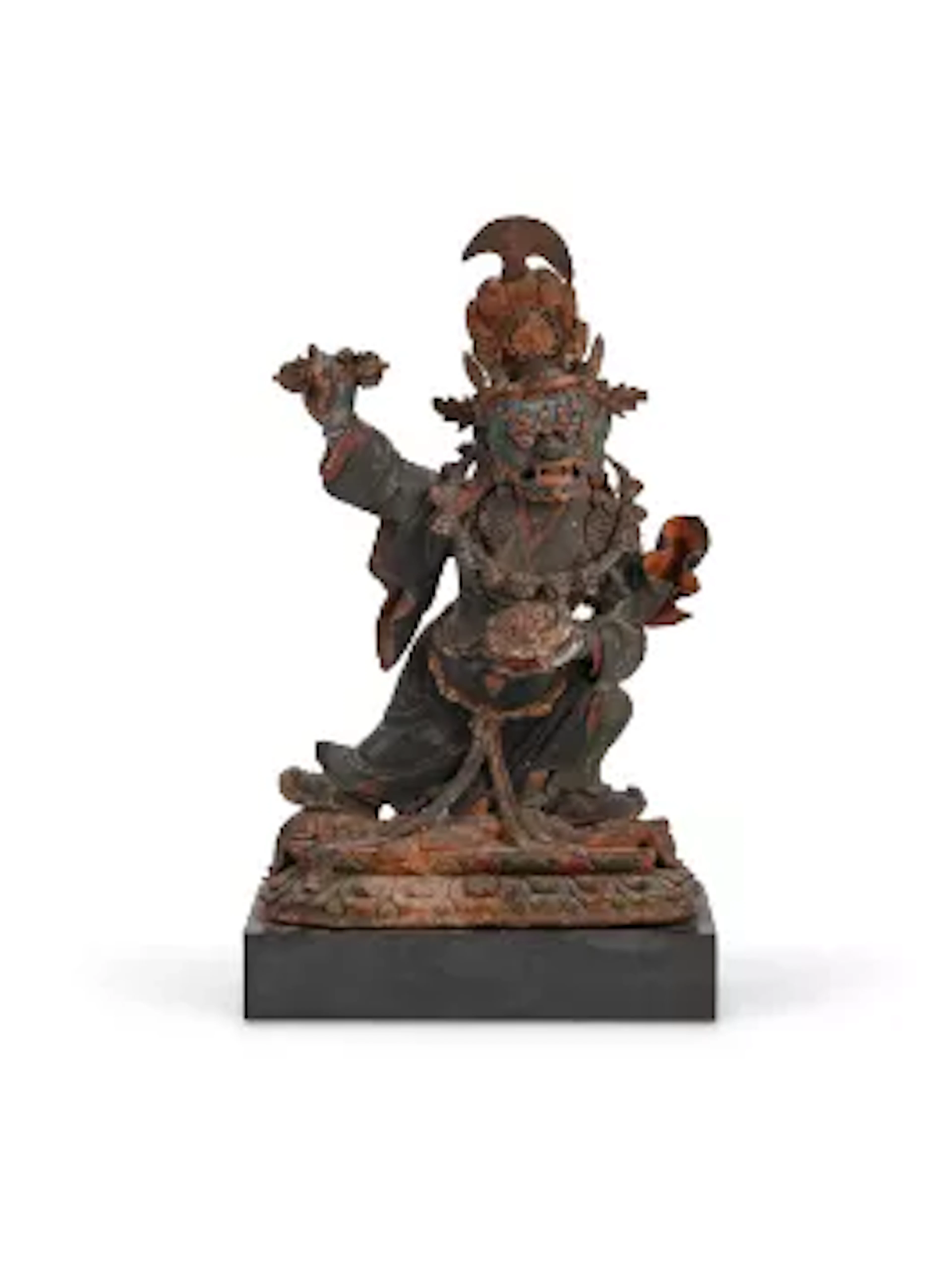 A Tibetan wooden figure of Mahagala, 19th Century