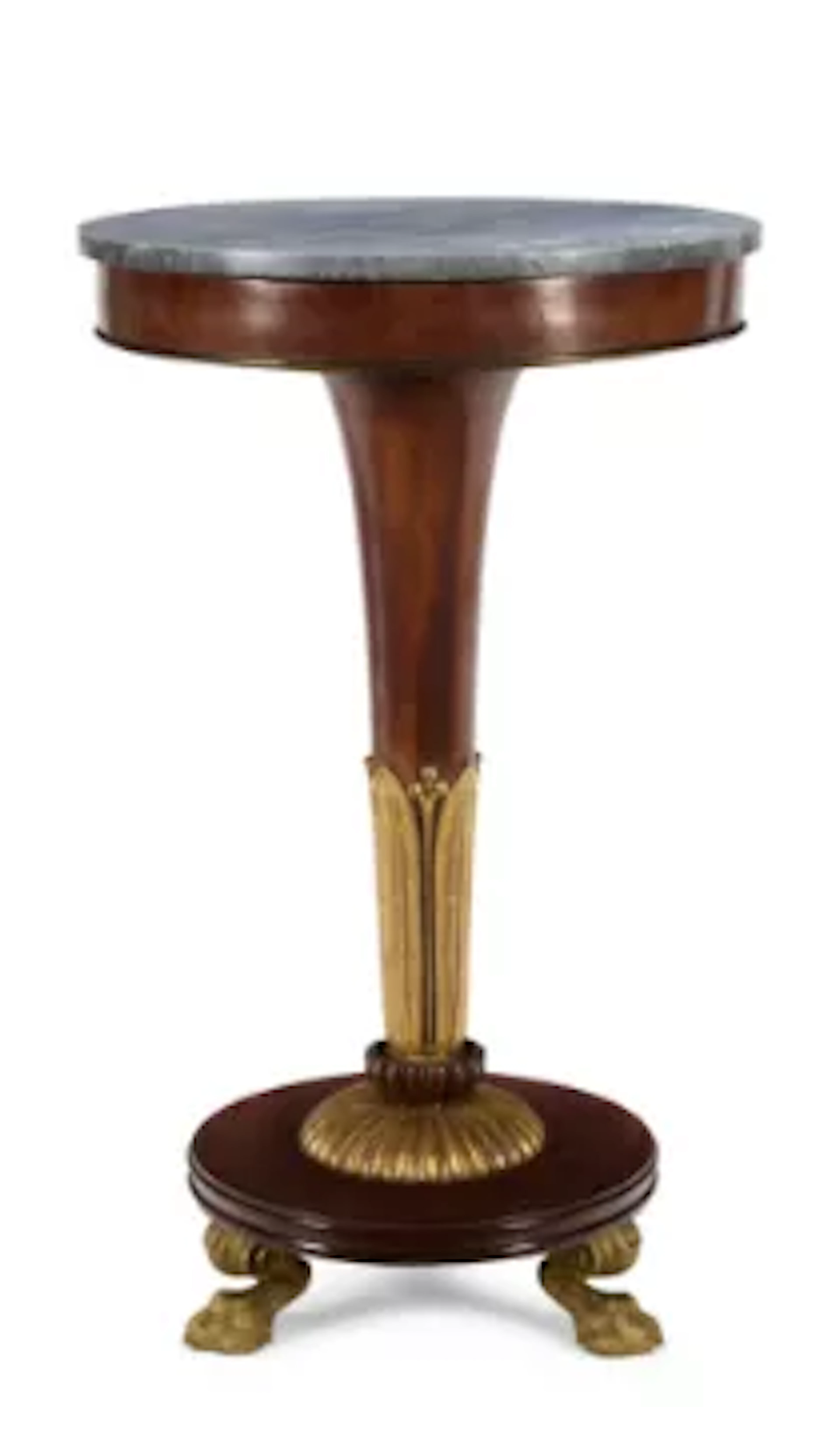 A REGENCY BRASS-MOUNTED MAHOGANY AND PARCEL-GILT CIRCULAR OCCASIONAL