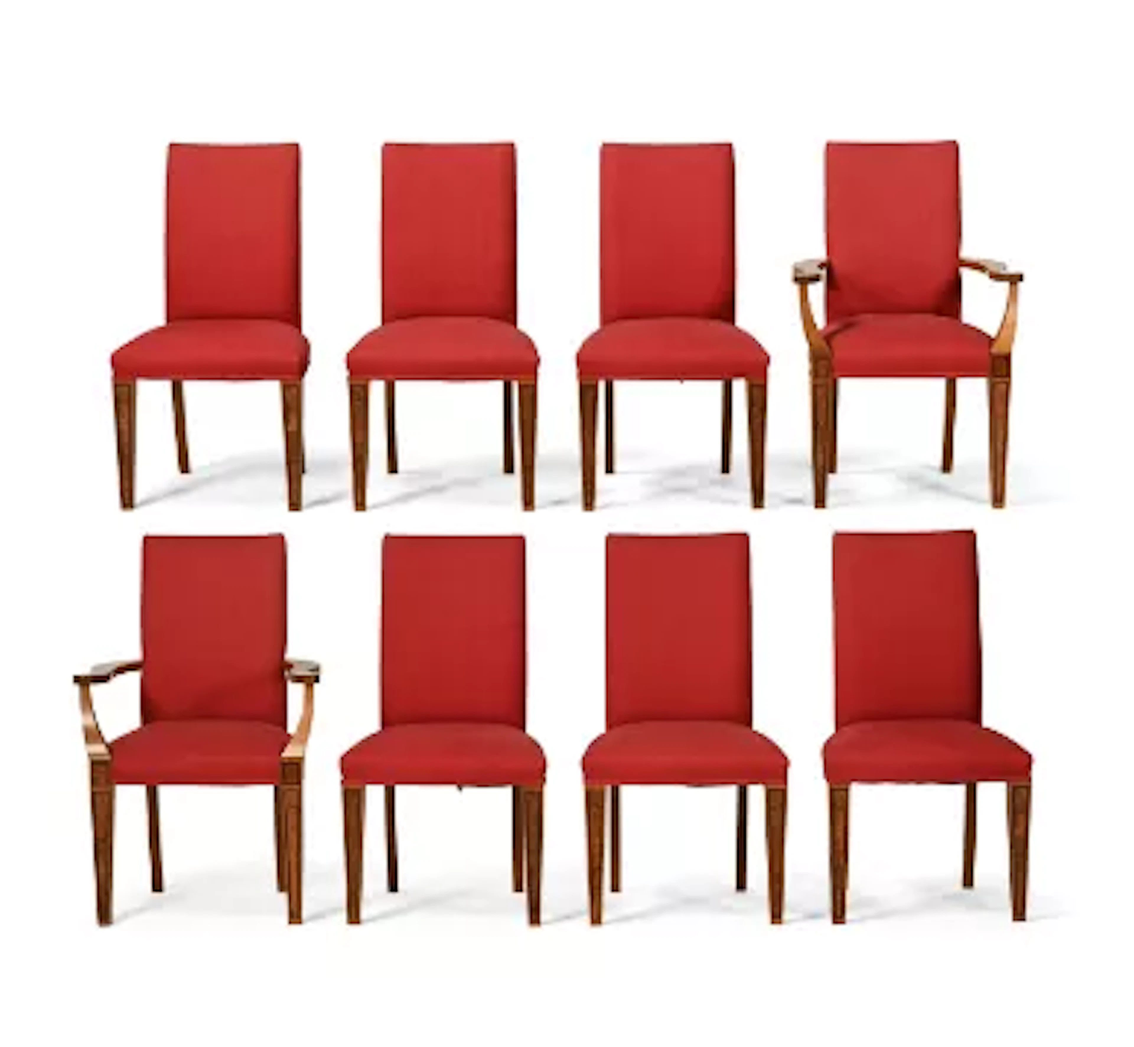 Y LINLEY (BRITISH, FD.1985), SET OF EIGHT DINING CHAIRS, CIRCA 2000