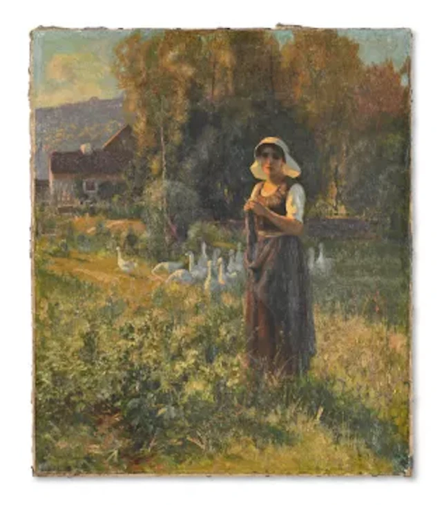 JEAN BEAUDUIN (BELGIAN 1851-1916), THE GOOSE HERD