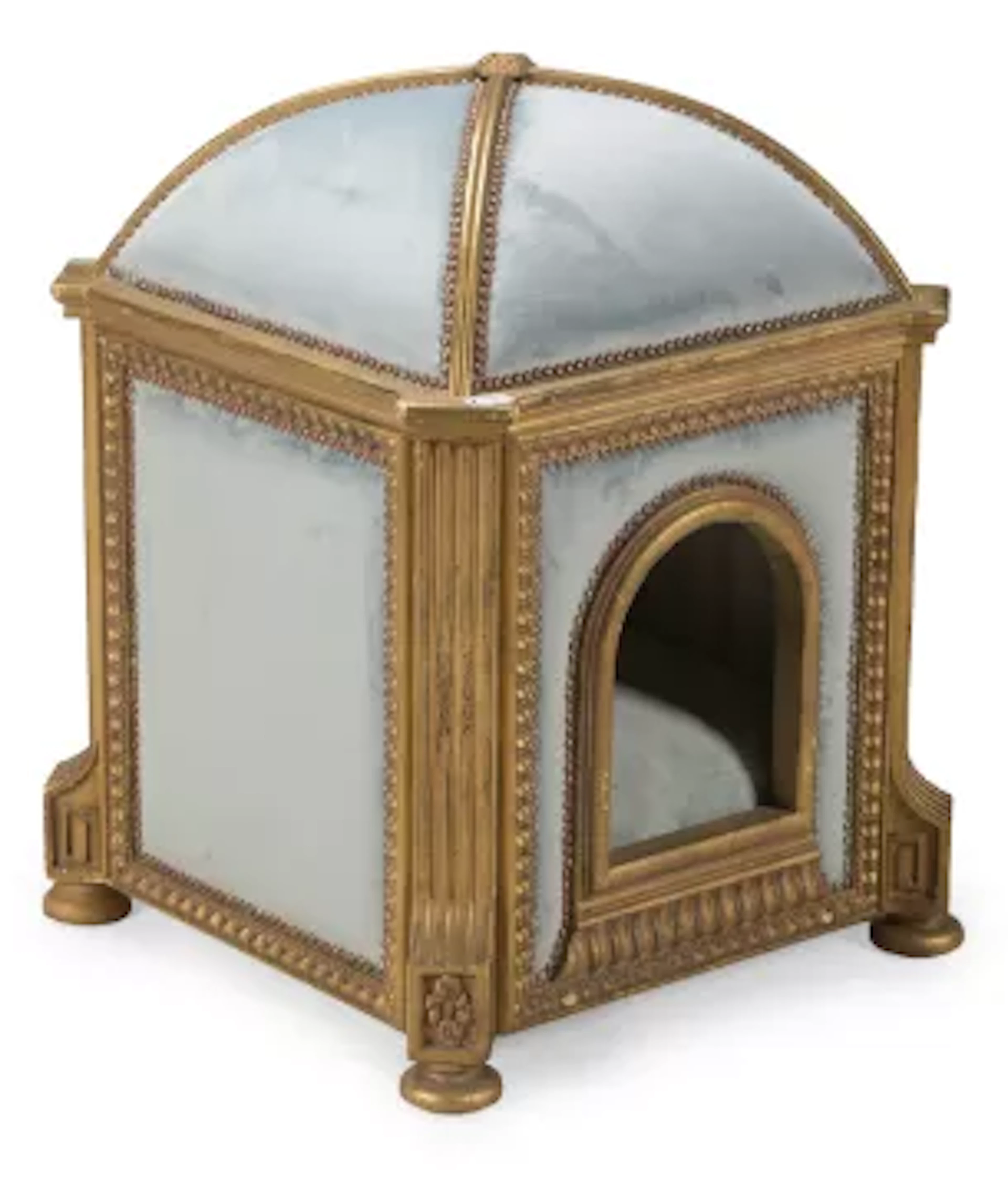 A 'NICHE A CHIEN' OR A DOME TOPPED GILTWOOD DOG ARK, MODERN