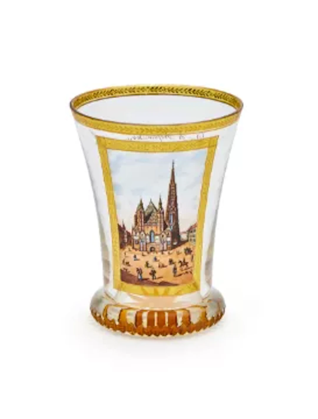 A VIENNESE TRANSPARENT-ENAMELLED TOPOGRAPHICAL BEAKER (RANFTBECHER)