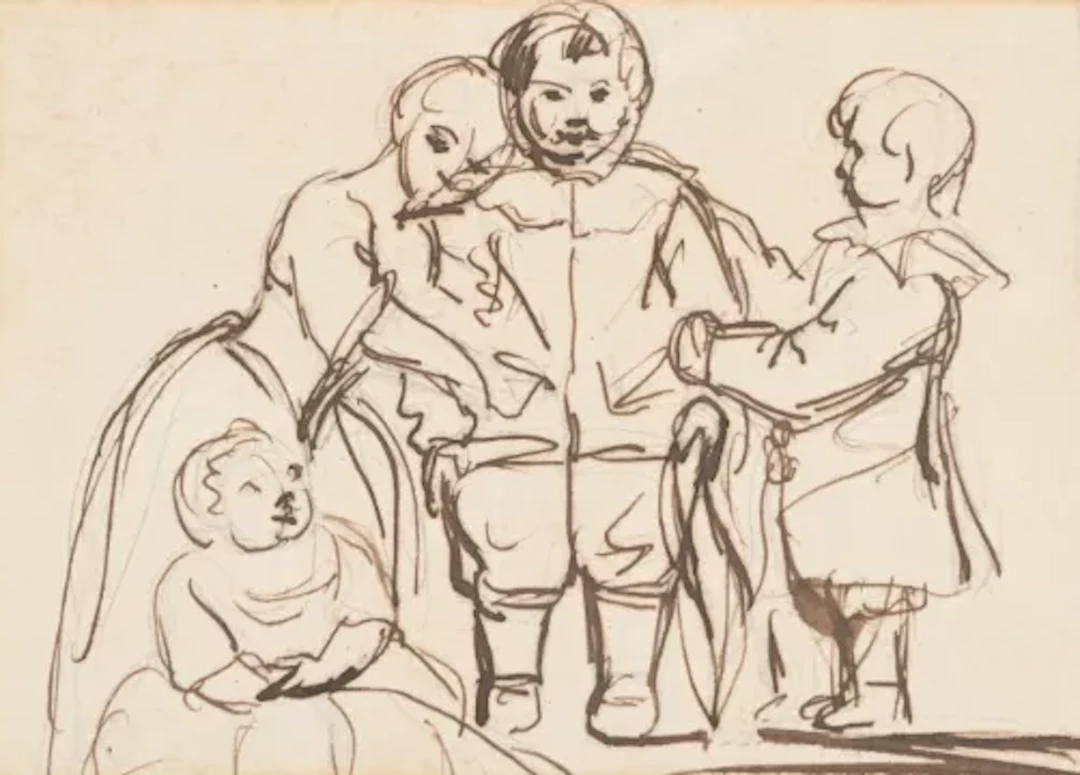 SIR JOSHUA REYNOLDS, R.A. (BRITISH 1723-1792), SKETCH FOR A FAMILY