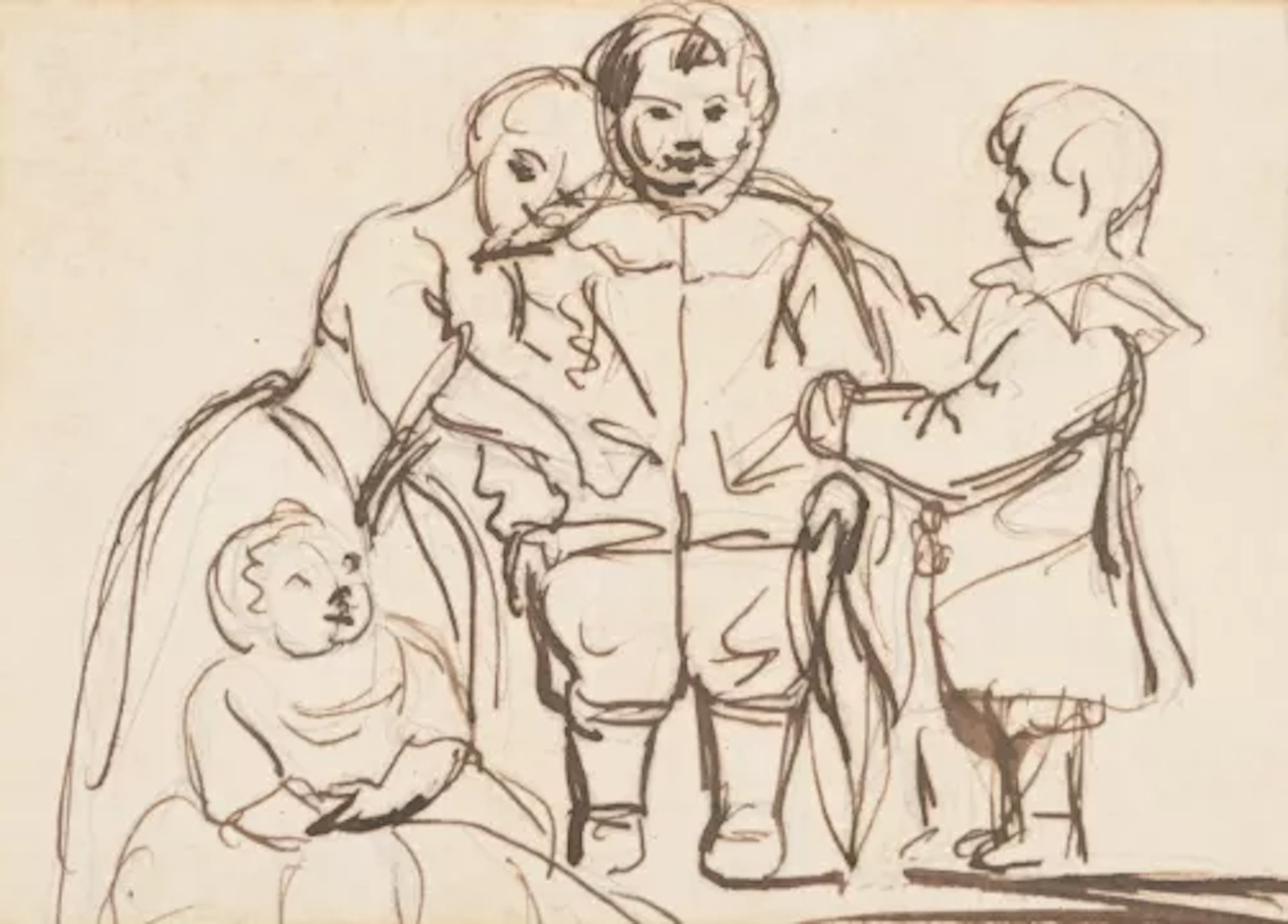 SIR JOSHUA REYNOLDS, R.A. (BRITISH 1723-1792), SKETCH FOR A FAMILY