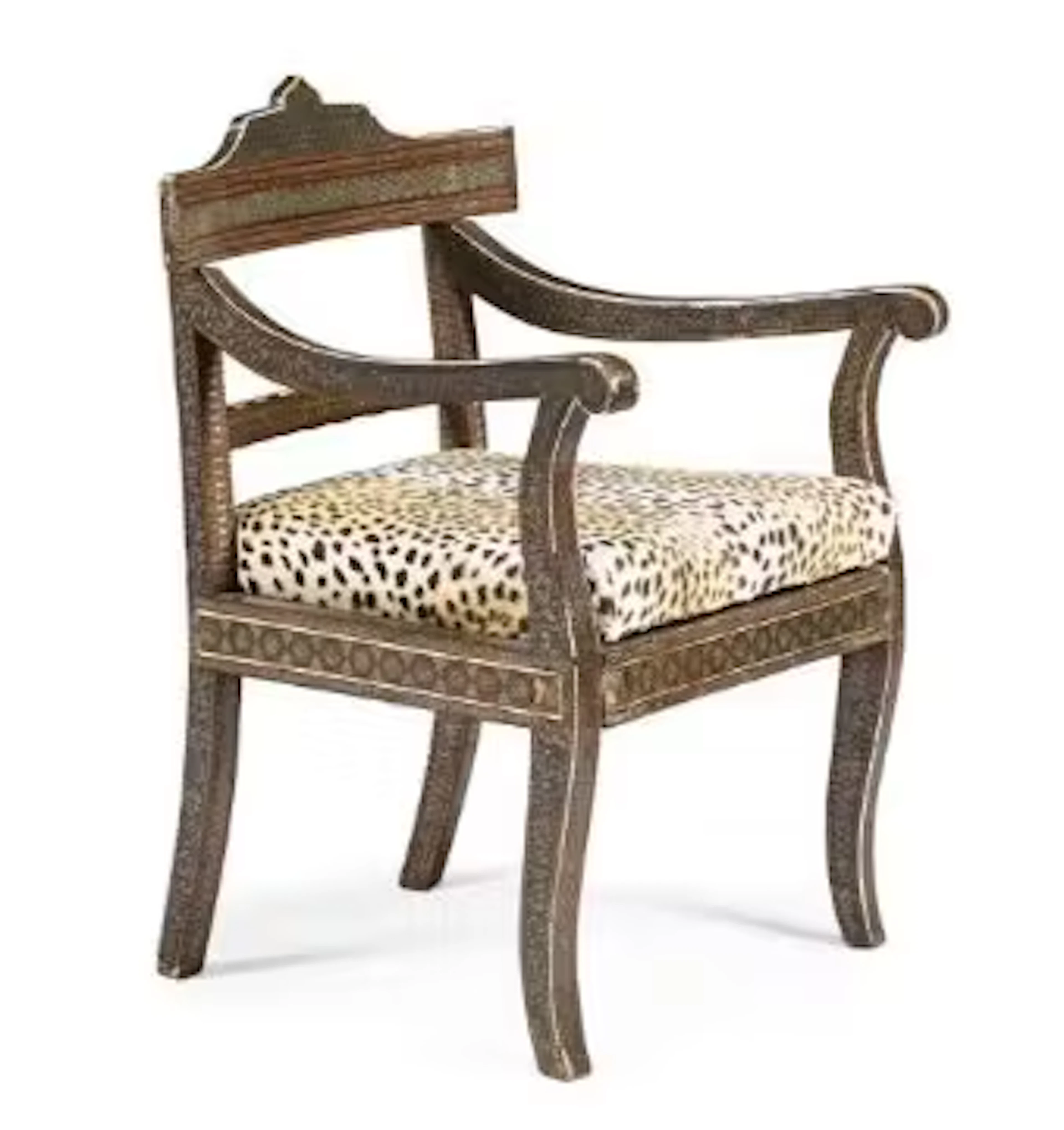 A SADELI WORK BOMBAY CHAIR, LATE 19TH CENTURY